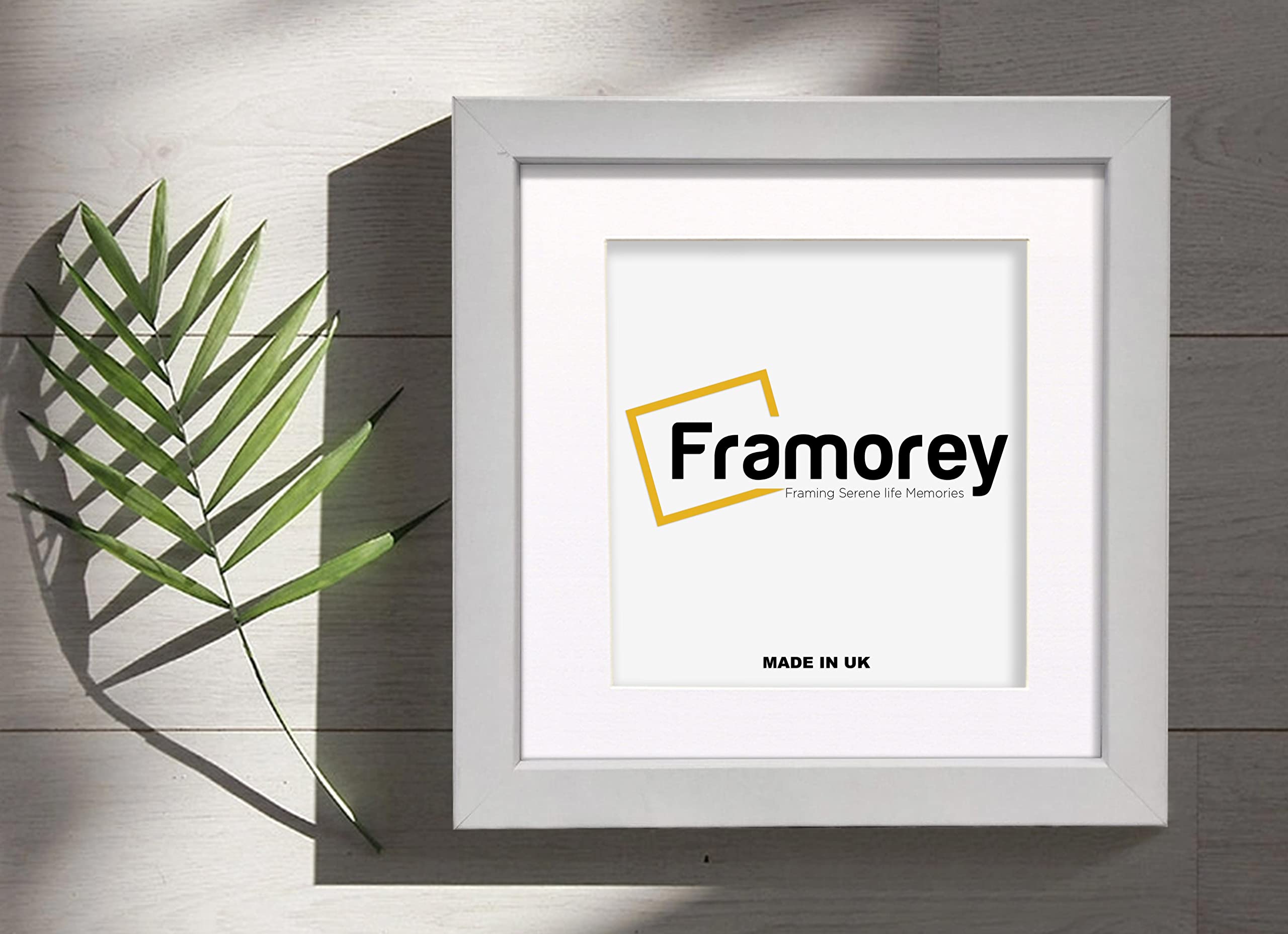 FRAMOREY Square Size Box Molding 24x24" White Picture Frame, Poster Frame, With 20x20" White Mount, Deep Box Solid Wood Frame