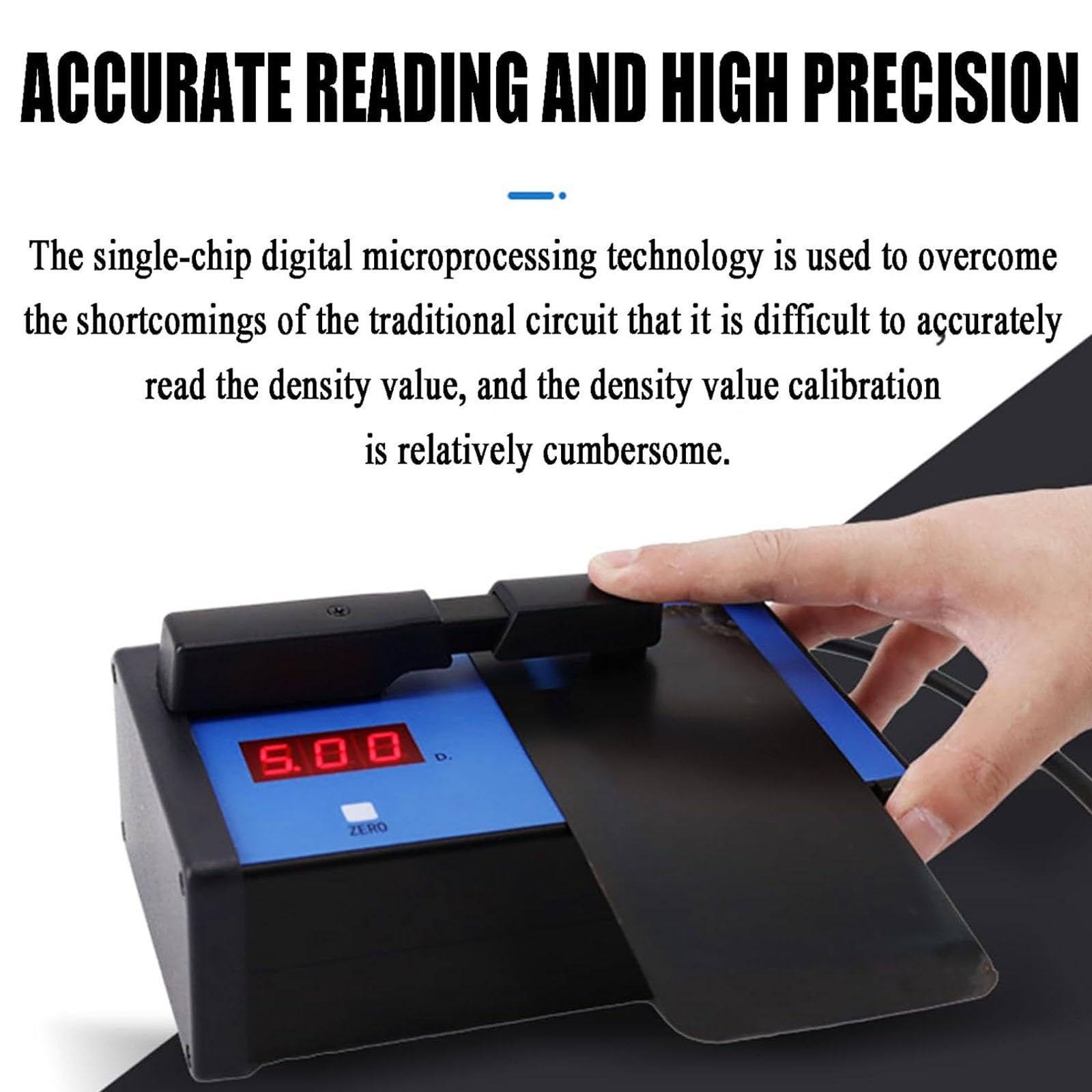 Densitometer, tragbares Übertragungsdichtemessgerät, Bereich 0,00–4,50, 1 s Lesezeit, 2,0 mm Lichtlochdurchmesser zum Testen von Dichtewert und Differenz