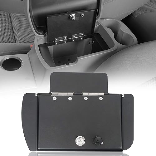 Hooke Road Tacoma - Caja de seguridad para consola central, almacenamiento adicional, compatible con camioneta Toyota Tacoma 05-15 de 2ª generación