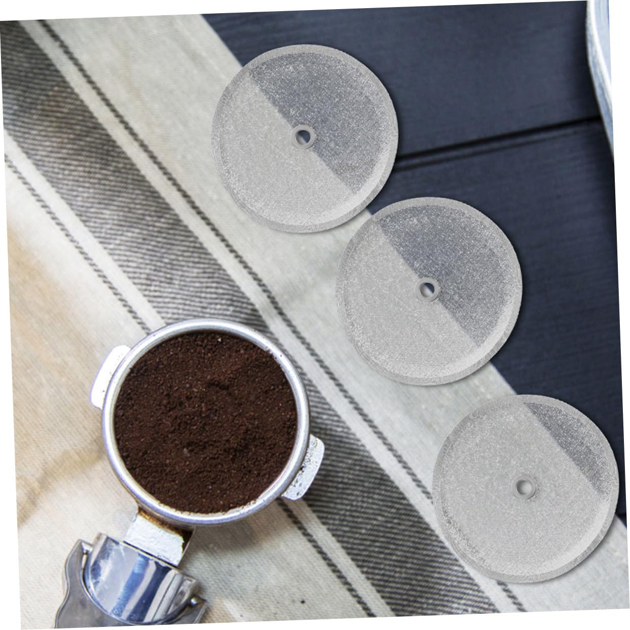 Amosfun 30 Stk Kaffeemaschinenfilter Wiederverwendbarer Kaffeefilter Espresso-kaffeemaschine Kaffeesieb Cafeteras Expresso Perkolatoren Kaffeefilter Mit Loch Rostfreier Stahl Silver