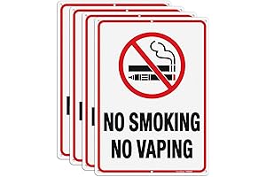 No Smoking or Vaping Signs for Business and Buildings - Prevent Smoke...