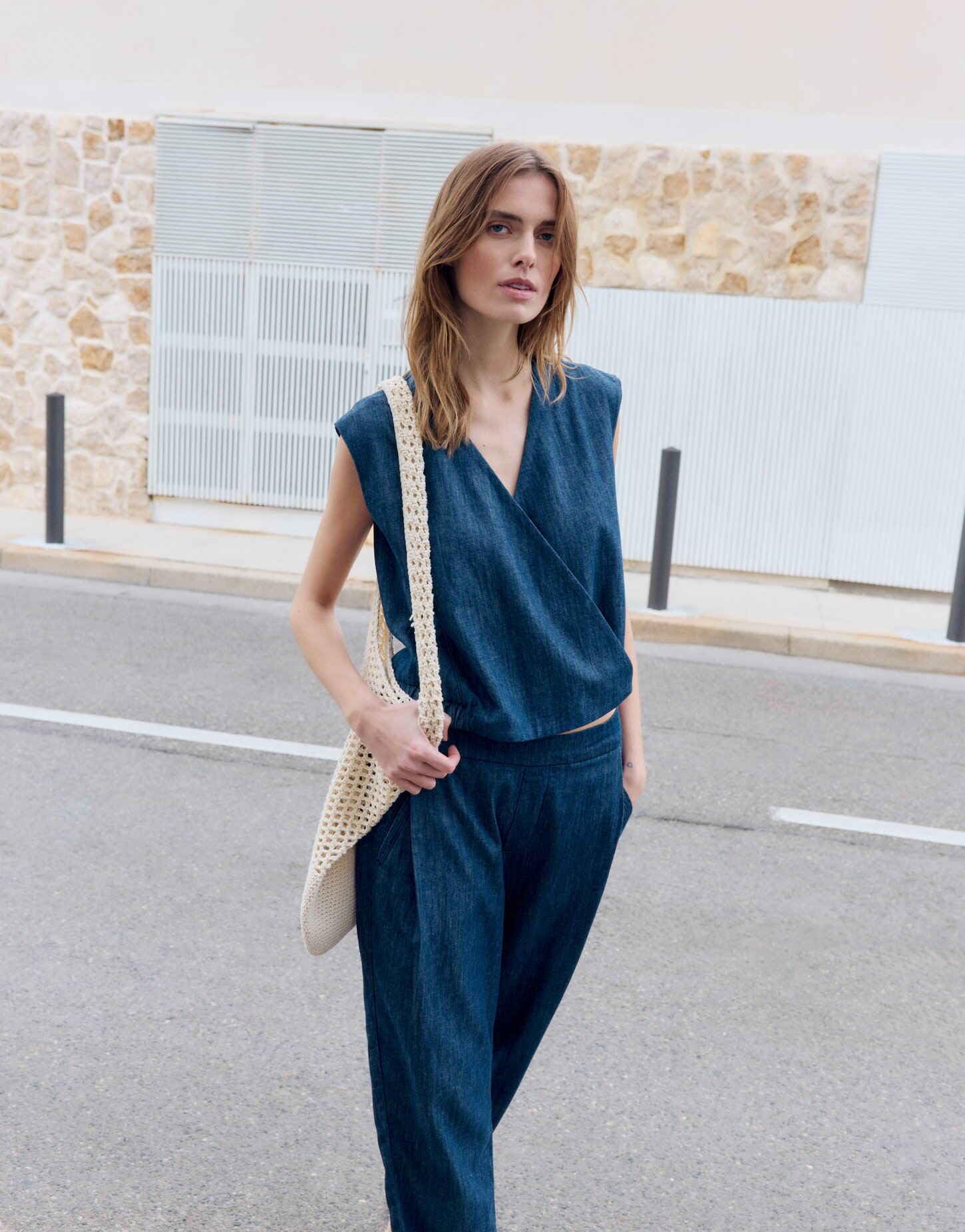 OPUS Damen Weste | Weste aus weichem Chambray Denim