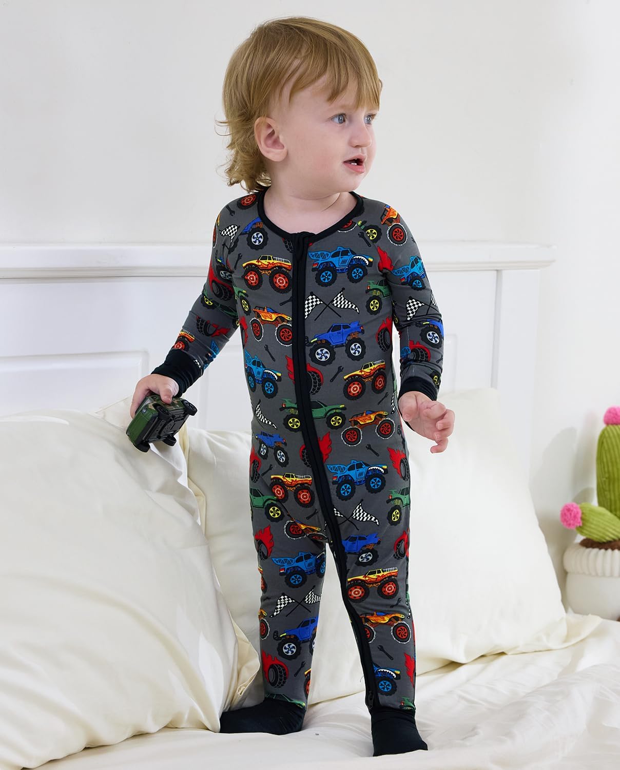 Bamboo Viscose Baby Convertible Footie Pajama, Zipper Pajamas for Baby Boys & Girls, Sleep & Play Footed - Image 9