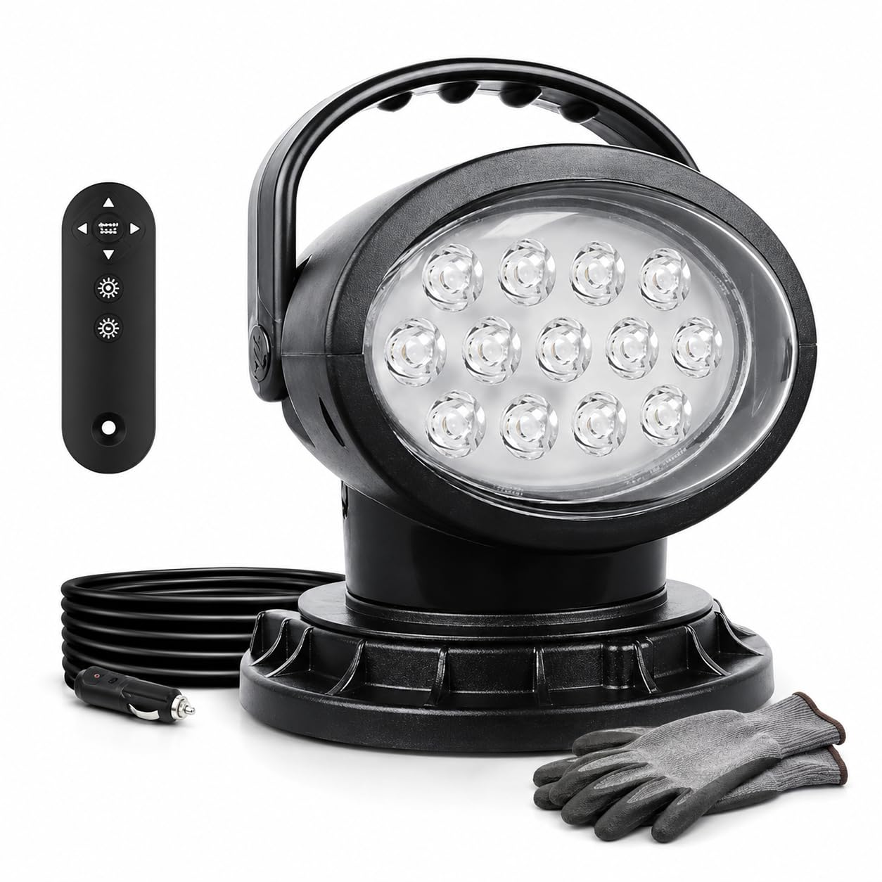 Światła poszukiwawcze LED, wymagana bateria 9 V, 3900 lumenów, 150 m