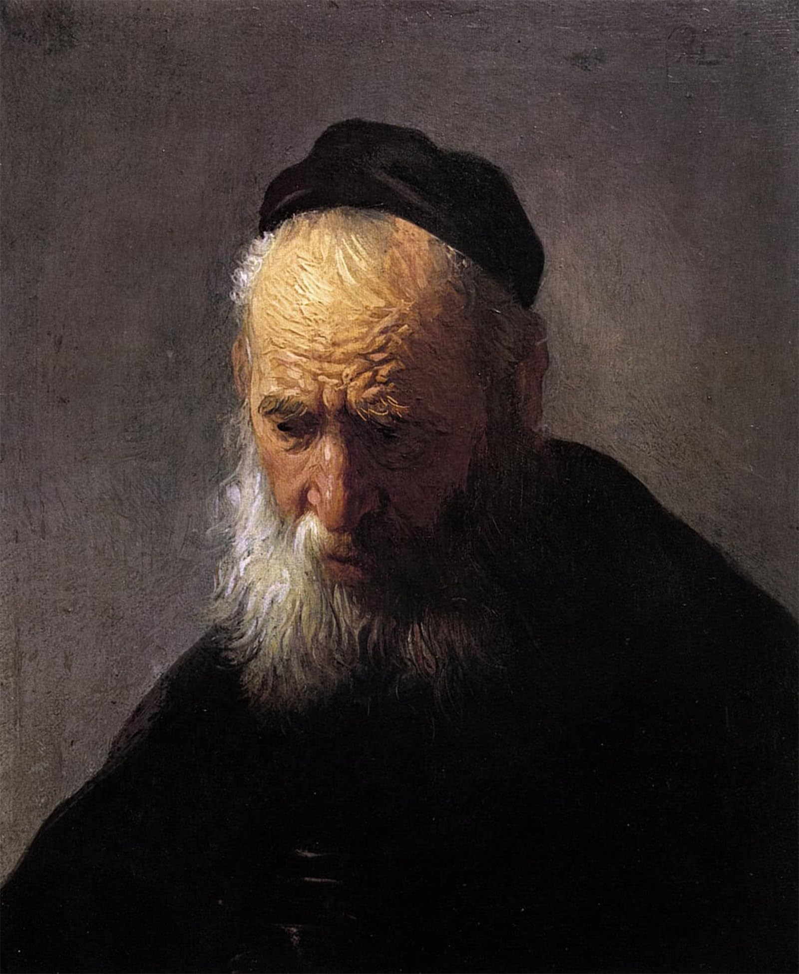 HRJUBWREE Vintage Poster Photo Wall Print Mural Artwork Head of an old man by Rembrandt van Rijn Art Prints Painting for Home Decor 60x90cm