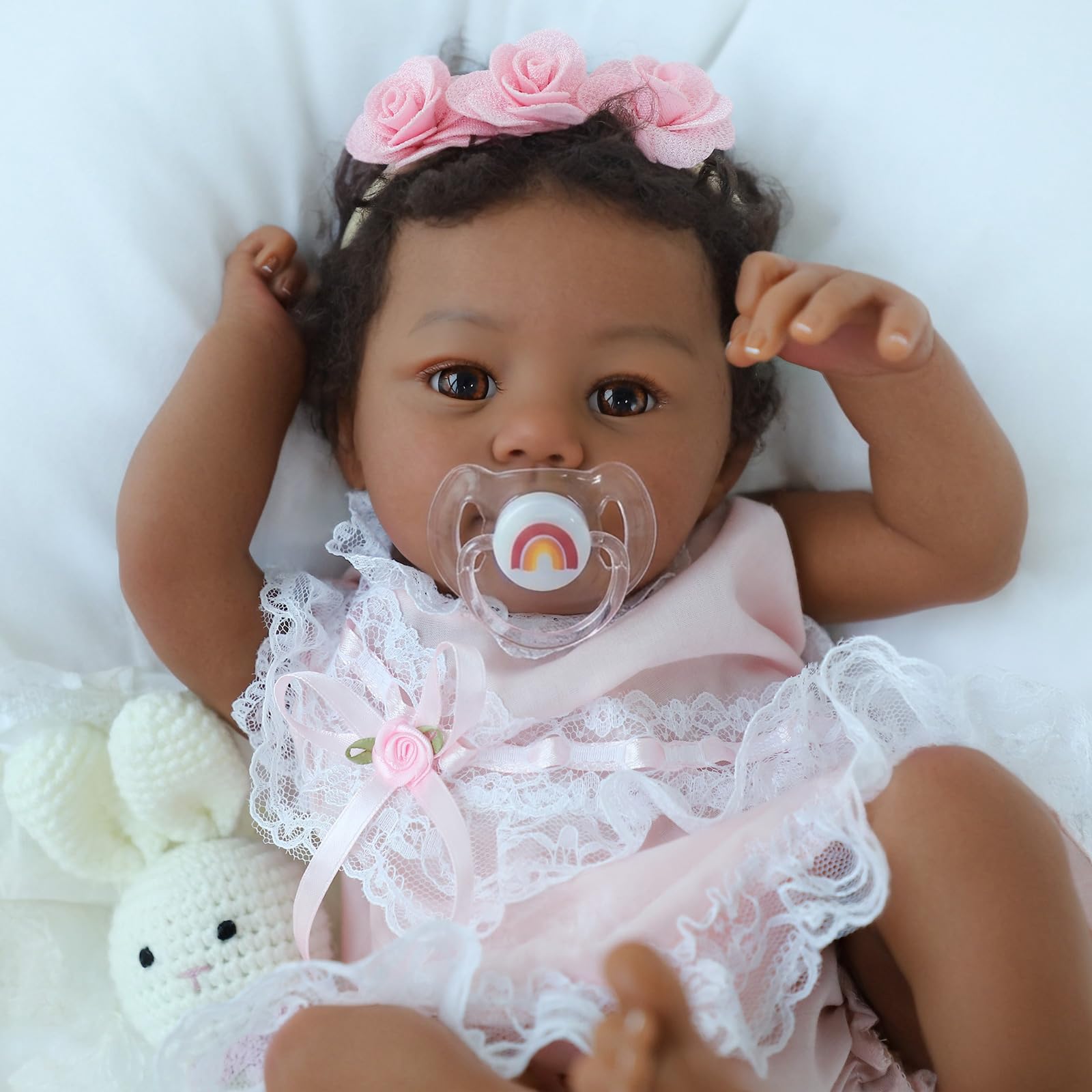 Amazon.com: KSBD Reborn Baby Doll Black Girl – 18-Inch Realistic Lifelike African  American Newborn Handmade Doll with Real Life Soft Weighted Body and  Accessories – Gift Set for Kids Ages 3 and