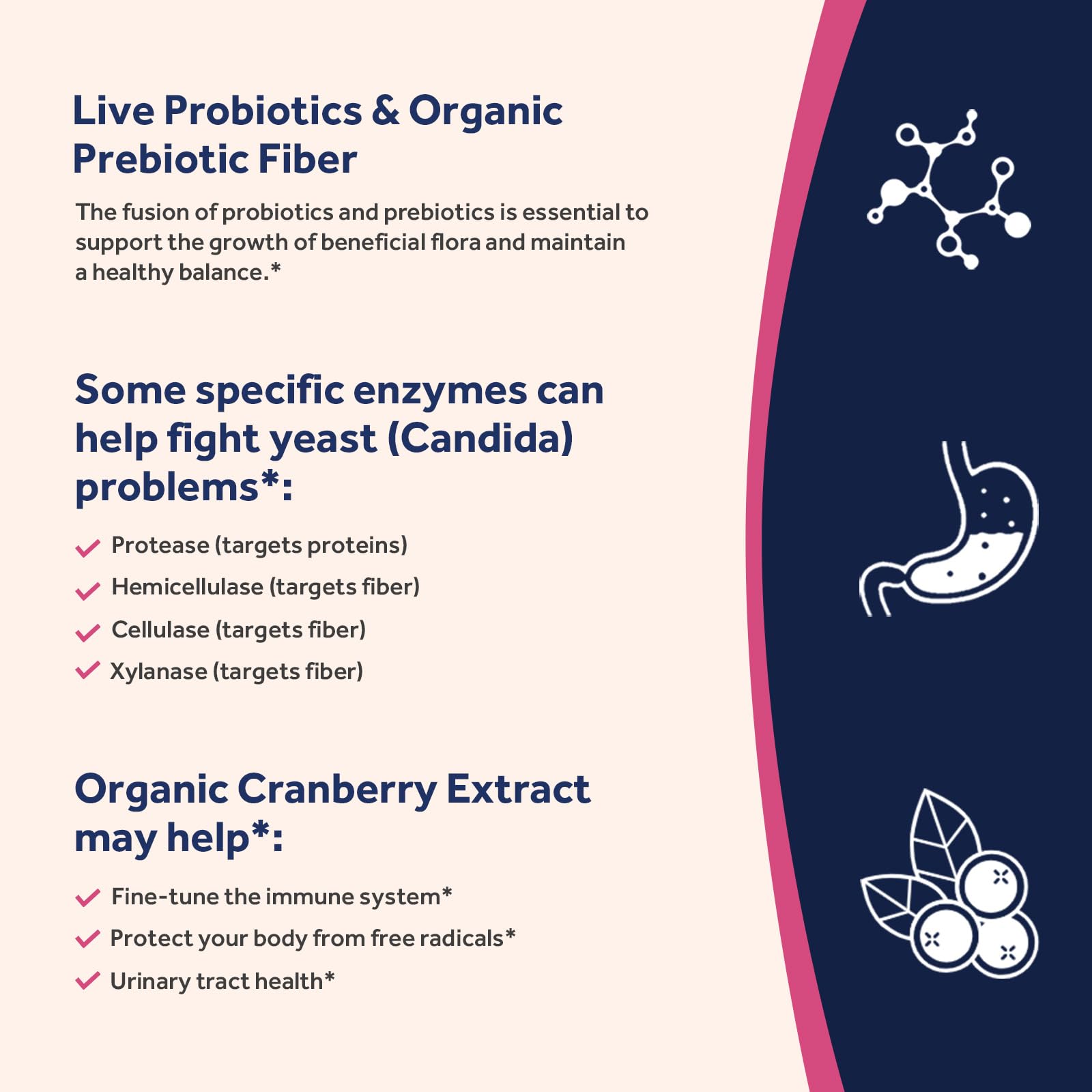 Doctor's Recipes Probiotics for Women, 100 Billion CFU 32 Strains, with Prebiotic Fiber, Enzymes & Cranberry, Vaginal Urinary Digestive & Immune, No Yeast, Shelf Stable, Delayed Release, 60 Caps