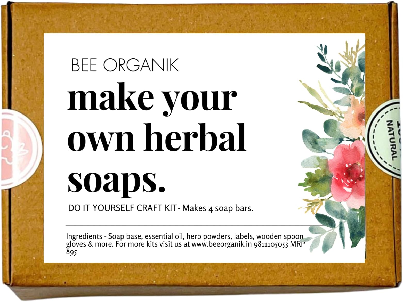 Make Your Own Herbal Soaps | Learn Soap Making Through Easy Instructions | SLS & Paraben Free Soap | Makes 4 Soap Bars
