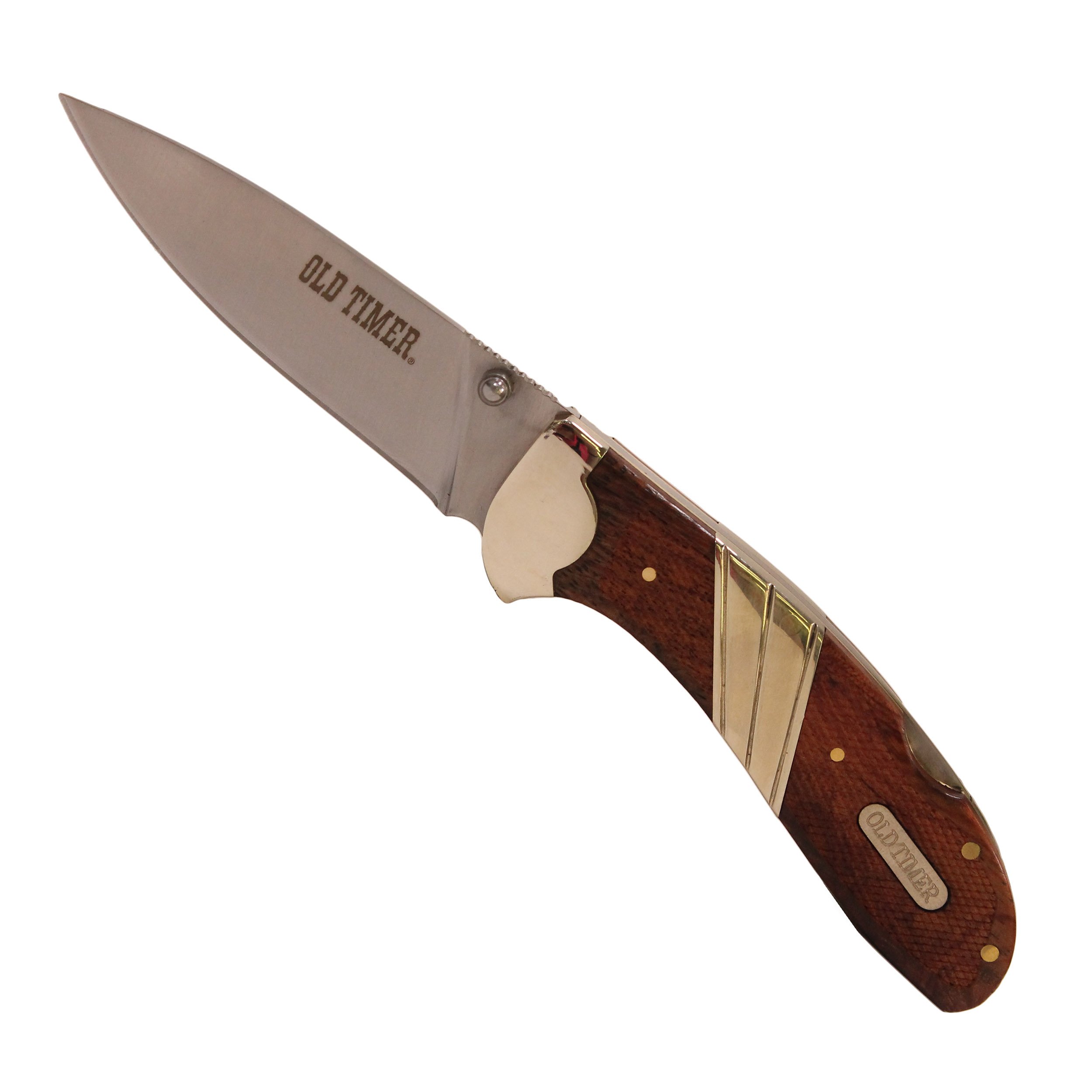 Old Timer 32OT Large Lockback 7.7in High Carbon S.S. Folding Knife with 3.4in Drop Point Blade and Wood Handle for Outdoor, Hunting, Camping and EDC