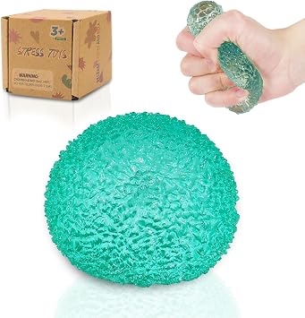 Squeeze Toys for Kids, 2.36in Stress Relief Balls, Durable & Safe Stress Toys for Boys and Girls Age 3+, Ideal for Autism, Adults, and Classroom Rewards Green