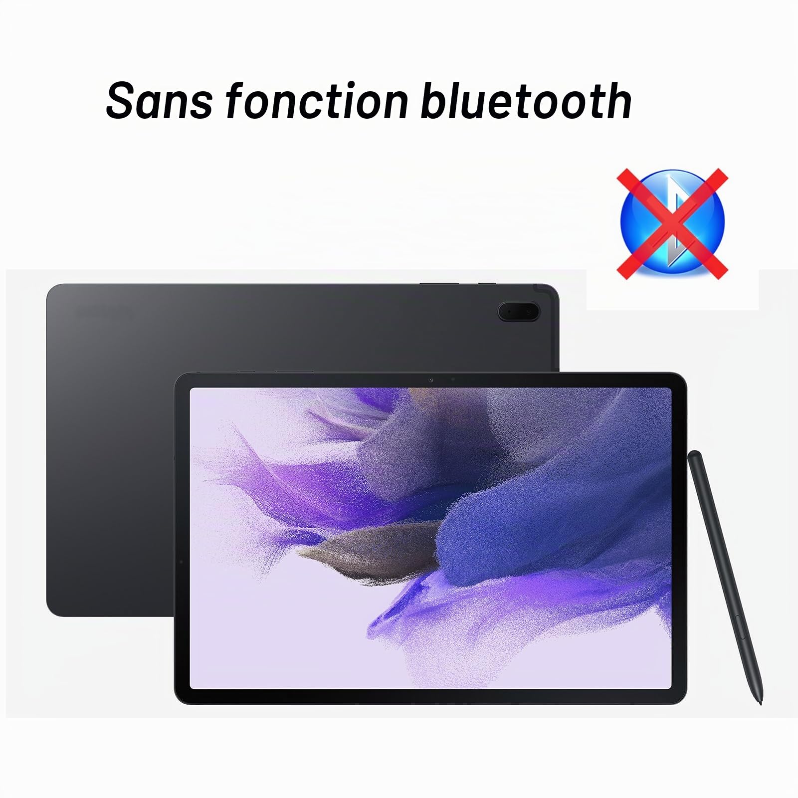 Galaxy Tab S7 FE S Pen de Rechange pour Samsung Stylet S Noir pour Galaxy Tab S7 FE SM-T730, SM-T733, SM-T736B TJ-780 Stylet + Pointes sansBluetooth (Noir)