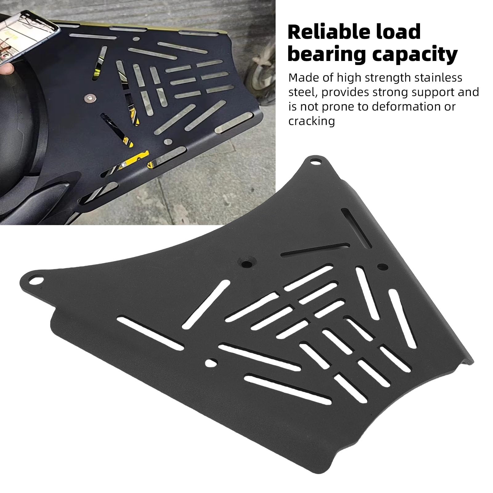 Ausla Soporte de Maletero Trasero de Motocicleta, Placa de Montaje para Maleta de Acero Inoxidable para Zontes 350E 368E