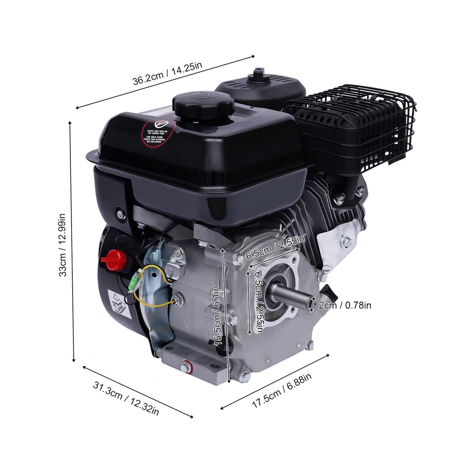 Motor De Gasolina 7,5 HP, 4 Tiempos, Estacionario, For Kart, Arranque Manual, 5100 W, 1 Cilindro, 3,6 L Gran Potencia