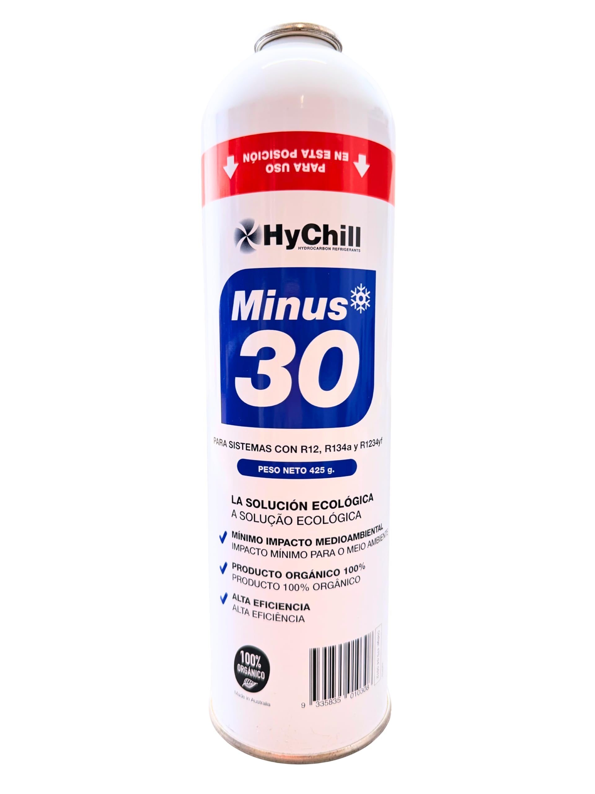 Minus 30 Refrigerante Técnico 995ml 425gr | Gas Ecológico para Aire Acondicionado y Frío Automoción | Alta Eficiencia Uso Profesional (1 ENVASE)