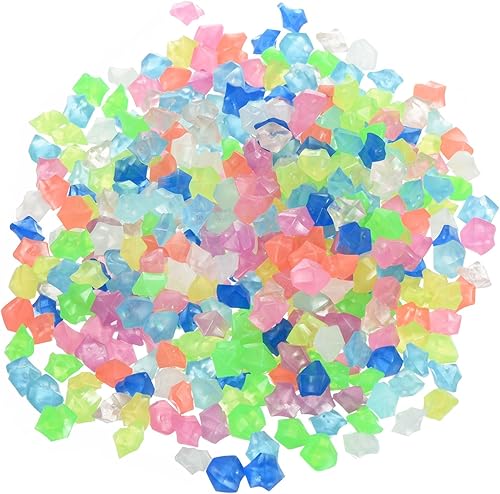 MECCANIXITY 1000 piedras brillantes de 8 a 0.394 in, decoración en la oscuridad, piedras luminosas, decoración multicolor para jardín, planta en