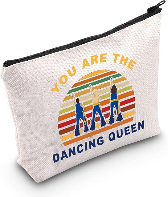 LEVLO Mamma Musical Comedy Cosmetic Make Up Bag Mamma Fans Inspired Gift You Are The Dancing Queen Makeup Zipper Pouch Bag For Women Girls, Dancing Queen, Make Up Bag