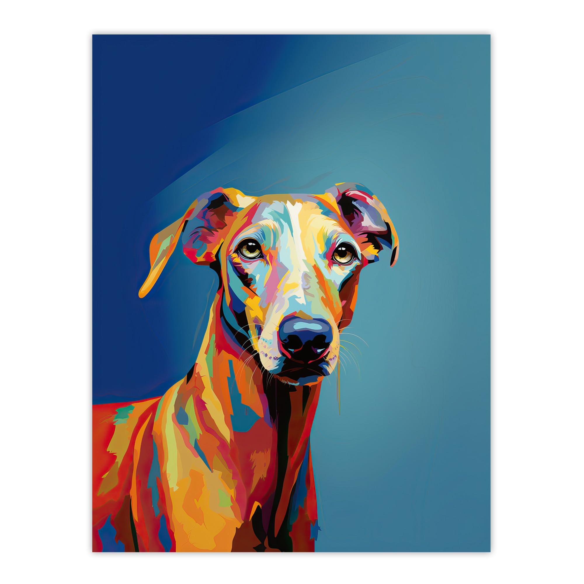 Artery8 Greyhound Dog Lover Pet Portrait W18" x H24" Artwork Poster
