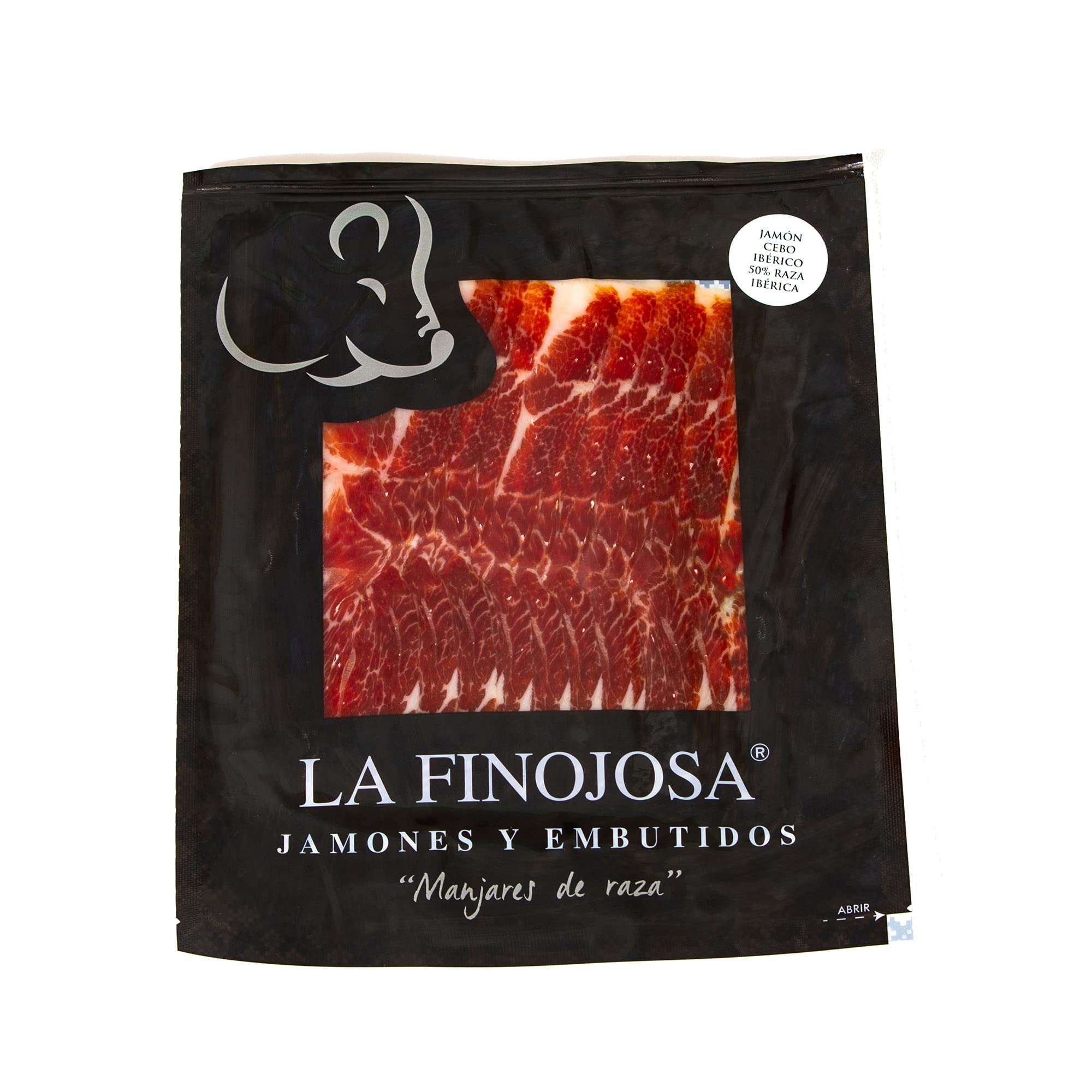 Jamón de Cebo Ibérico 50% Raza Ibérica - Jamón Loncheado -Pack 20 Sobres de 100 g - Mínimo 30 Meses de Curación - Pata de Jamón de Raza Ibérica - Aroma Agradable e Intenso - La Finojosa