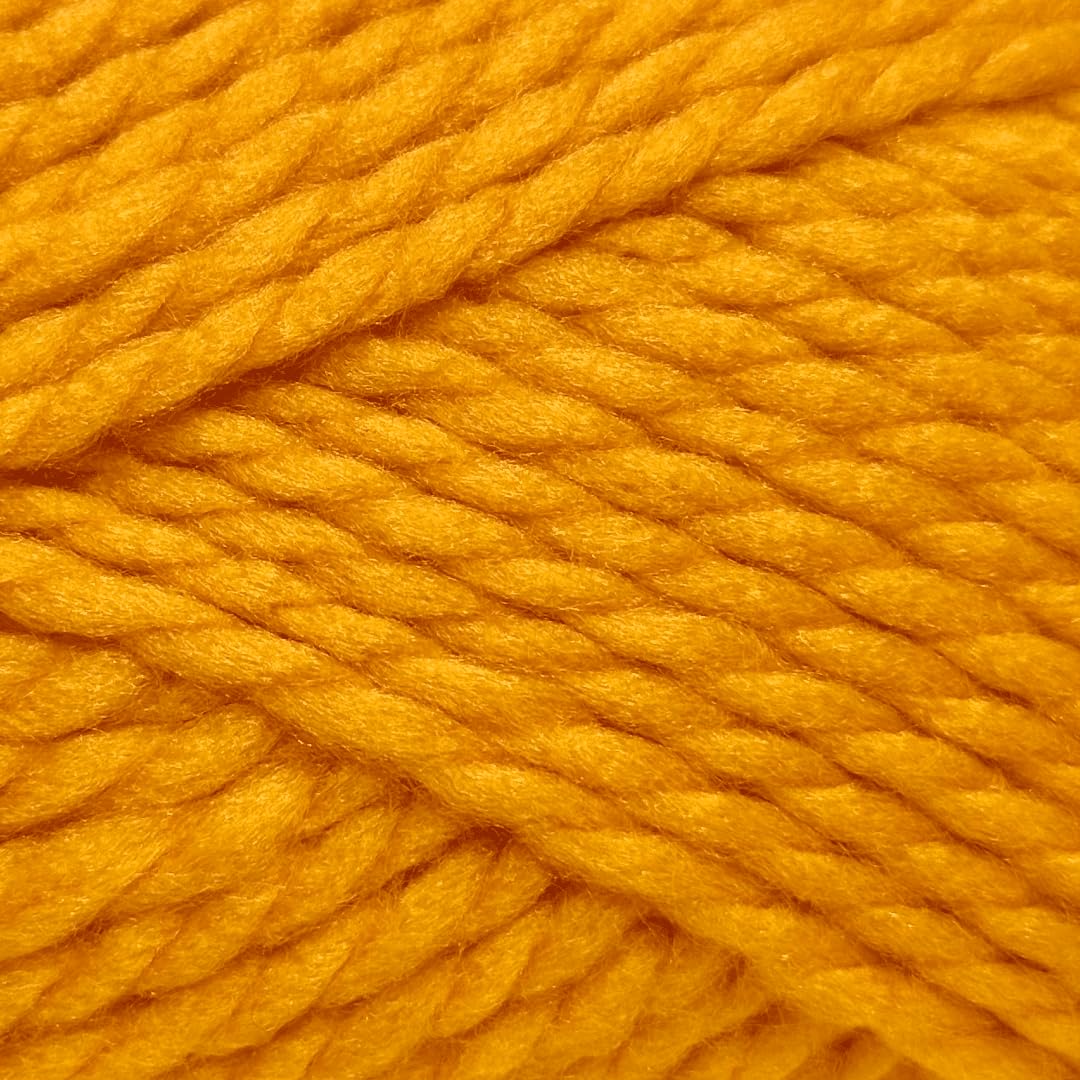 WoolCraft Fashion Super Chunky Knitting & Crochet Yarn, Great Value Yarn with 14 Shades in The Range, 100% Acrylic, 82 Metres, 100g Balls, Pack of 3,Oro