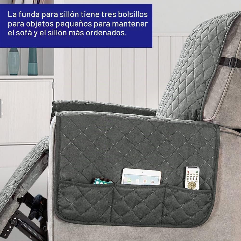 Fundas para sofás y sillones - Protector de sofá reclinable, protector de muebles de 2 plazas, fundas para sillones reclinables, funda de sofá súper suave, fundas para sillones reclinables con correas