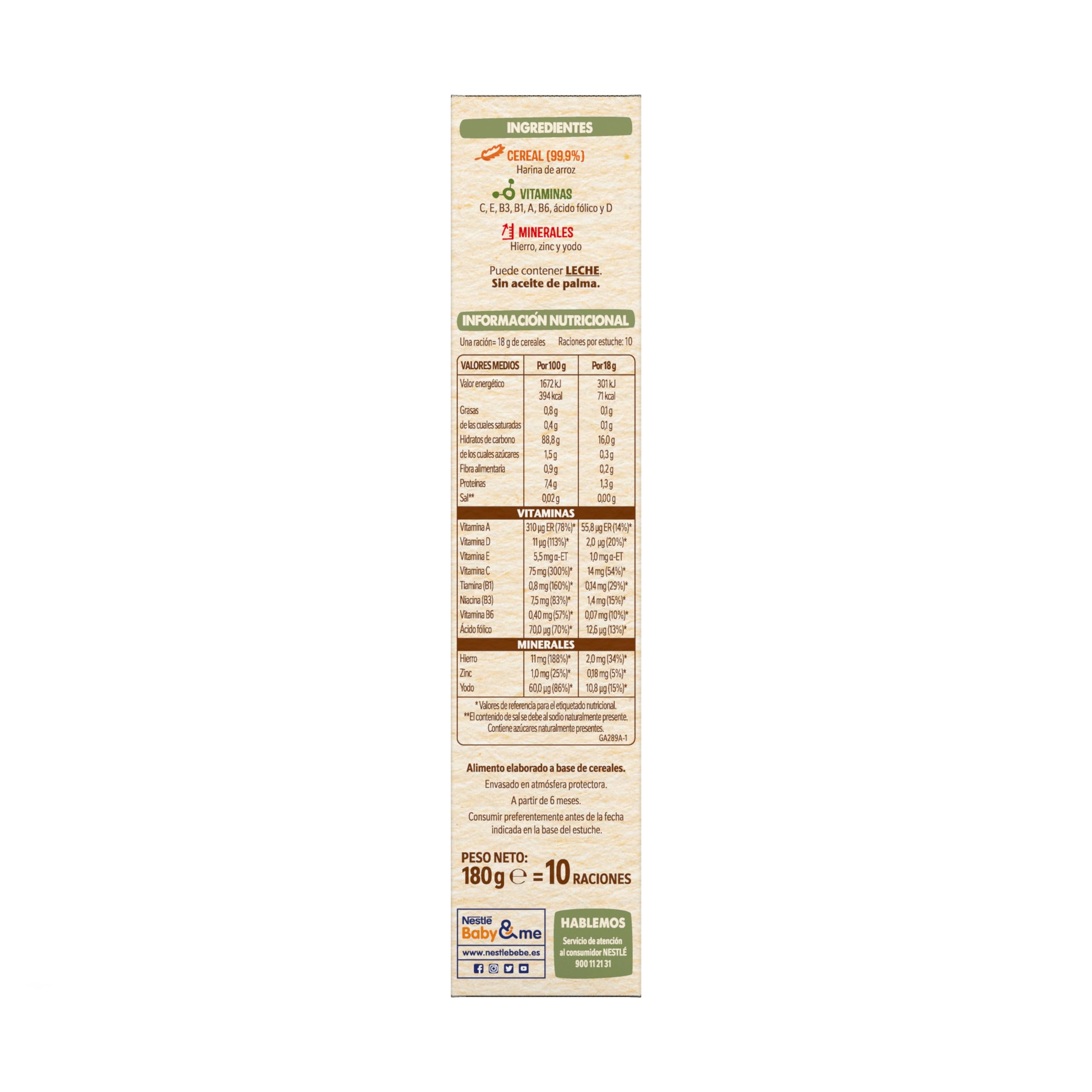 NESTLÉ Papilla Sin gluten 9x180g