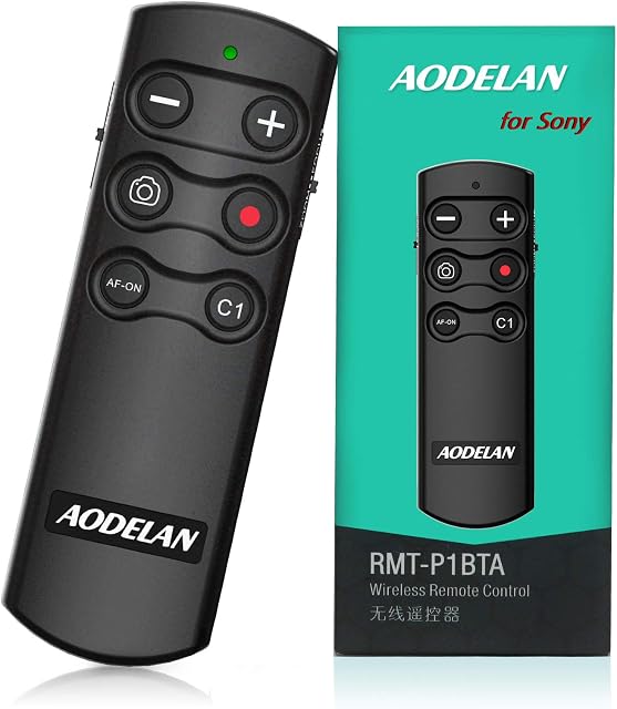 AODELAN Wireless Remote Control Camere Shutter Release for Sony ZV-E10, ZV-1, A7SM3, A7C, A7RIV, Alpha 9,7R IV,7R III, 7 III, 6600, 6400, 6100, 9 II, RX0 II, RX100 M7; Replces Sony RMT-P1BT