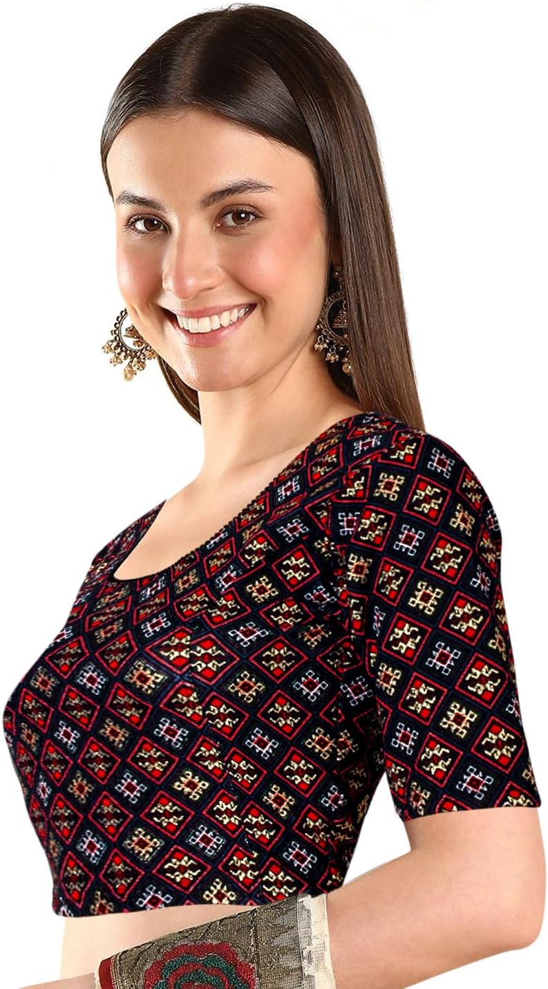 Chandrakala Stretchable Blouses for Women Sarees,Readymade (B217-P) - Image 3