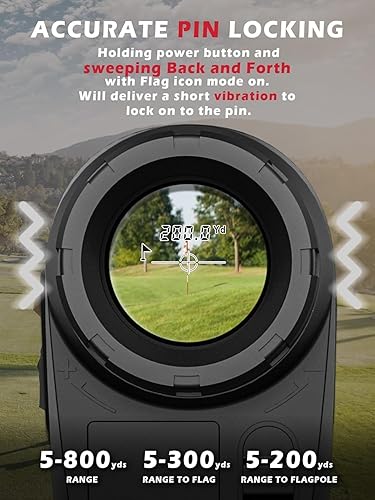 Miniatura 3 de Range Finder Golfing, Fyobyye Slope Laser Golf Rangefinder, Golf Rangefinder with Slope Switch - Slope Measurement, Flag Lock Tech with Pulse