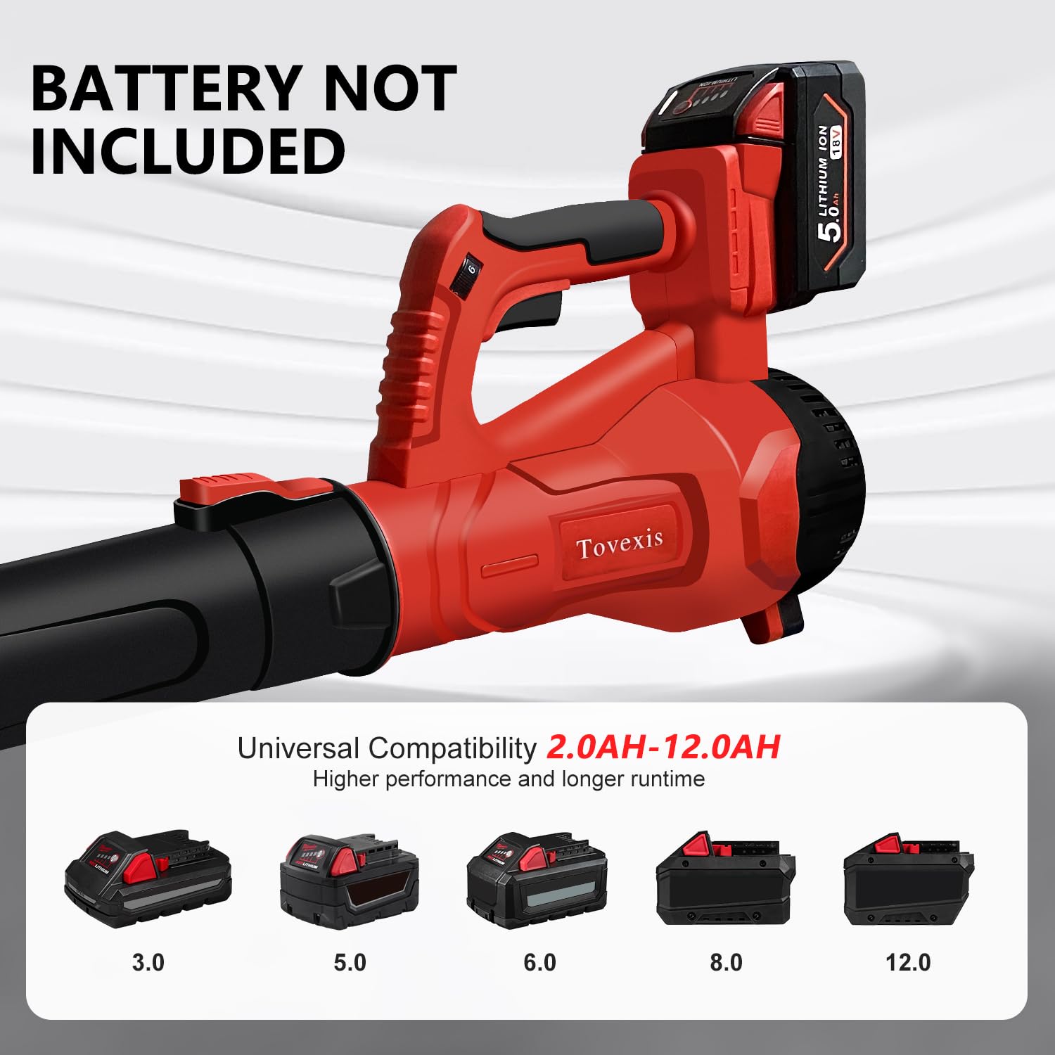 Soffiatore Foglie A Batteria Per Milwaukee 18V – Potente Turbo, 120 Km/h, Due Tubi, Leggero 1,4 Kg, Senza Batteria
