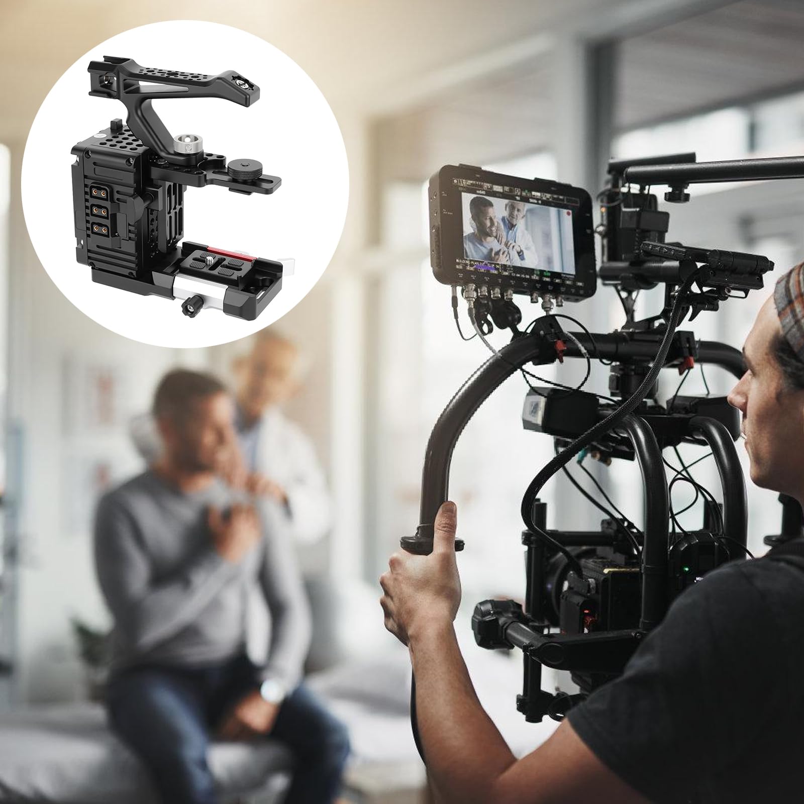Moduł przedłużający aparat z regulowaną klatką i górą do fotografii, adapter statywu