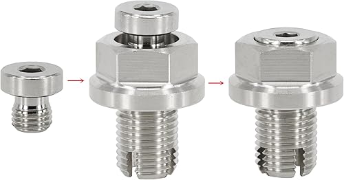 Miniatura 4 de M12.1-0.049 x 0.591 in Tapón de drenaje de aceite de gran tamaño, kit de reparación de rosca de bandeja de aceite autorroscante de acero inoxidable