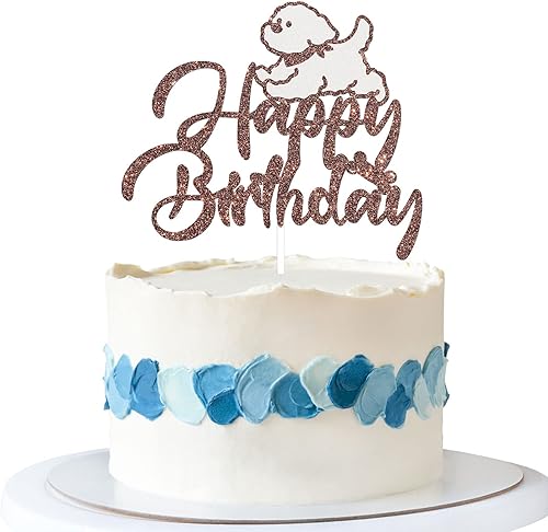Decoración de pastel de perro de feliz cumpleaños, decoración de pastel de fiesta de cumpleaños de mascotas, suministros de decoración de pasteles