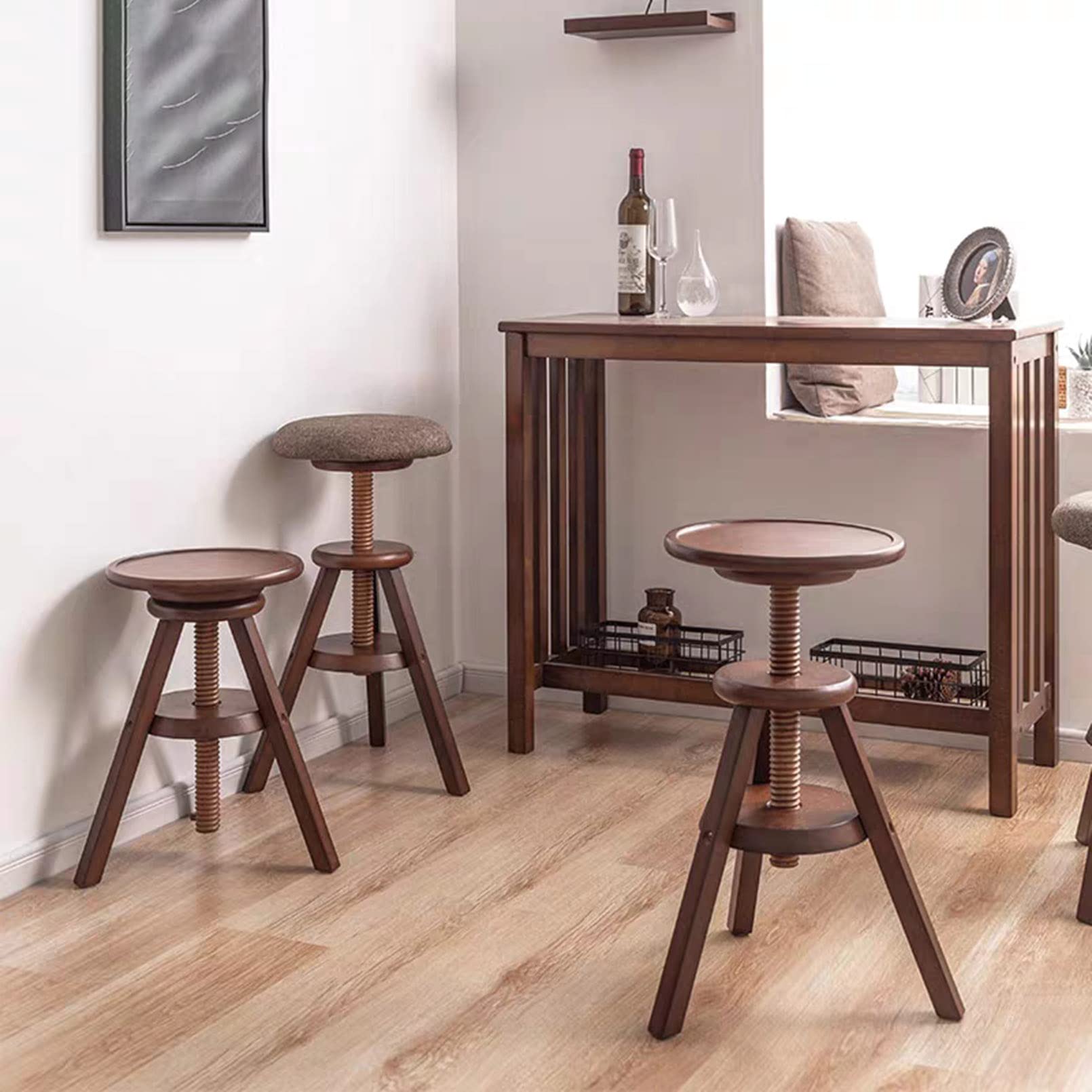 Amazon.com: Saddle Stool Wooden Vintage Industrial Bar Stool