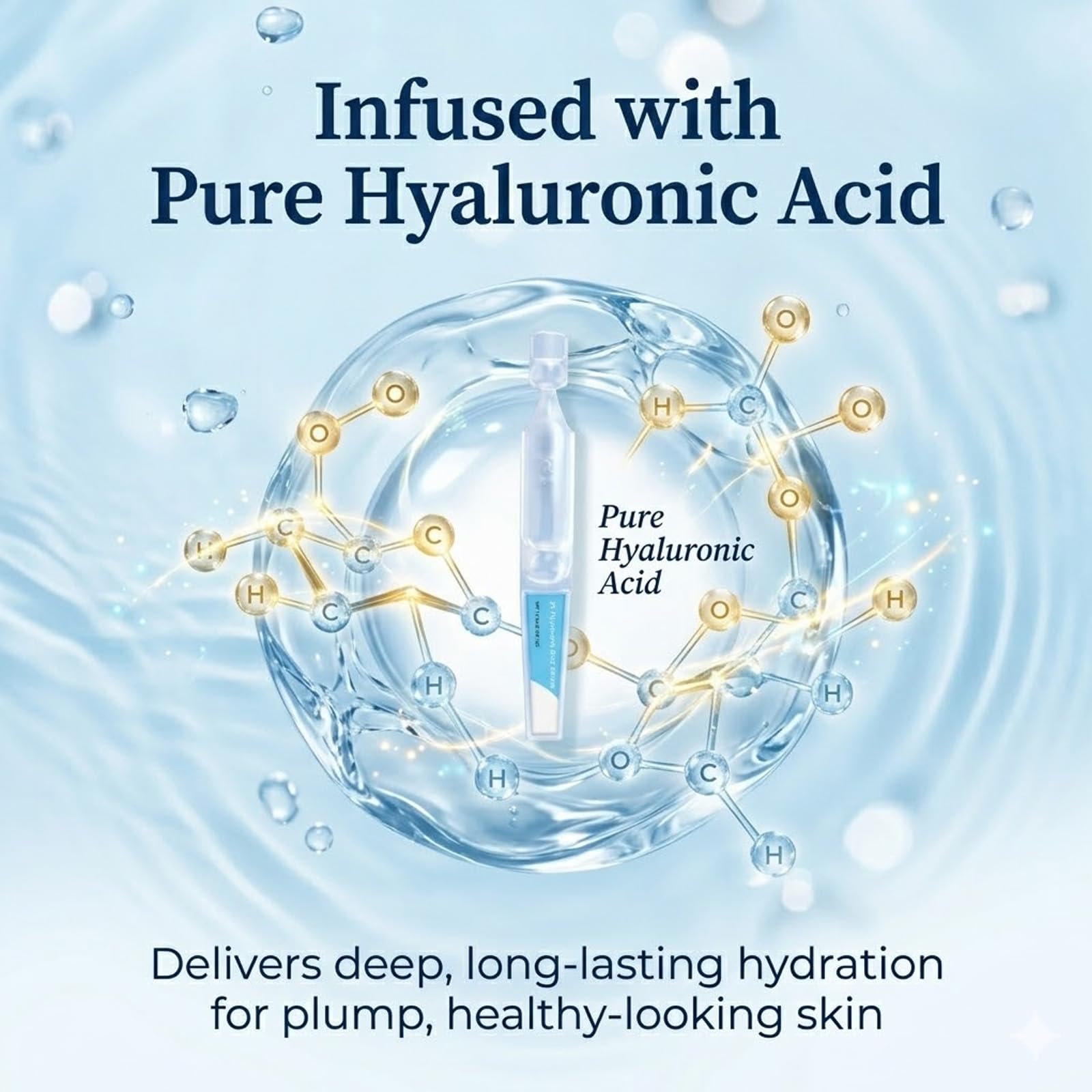 30 fiale di siero sterile all'acido ialuronico da 1,2 ml, 4D HA siero viso | Crema idratante per pelli secche e sensibili, siero invecchiamento con collagene per un effetto luminoso