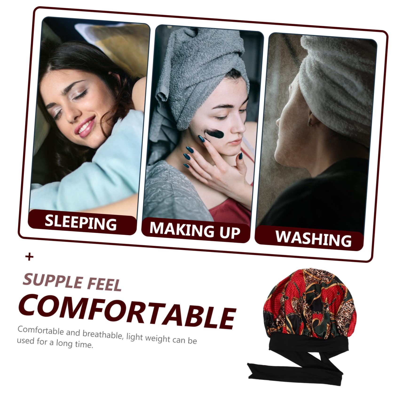 FOMIYES 5 Uds Pañuelo De Seda Para La Cabeza Para Mujer Hijab De Seda Gorro Para Dormir De Seda Envolturas Para La Cabeza Para Mujer La Sombreros Para Mujer Diadema Para Mujer Gorro De