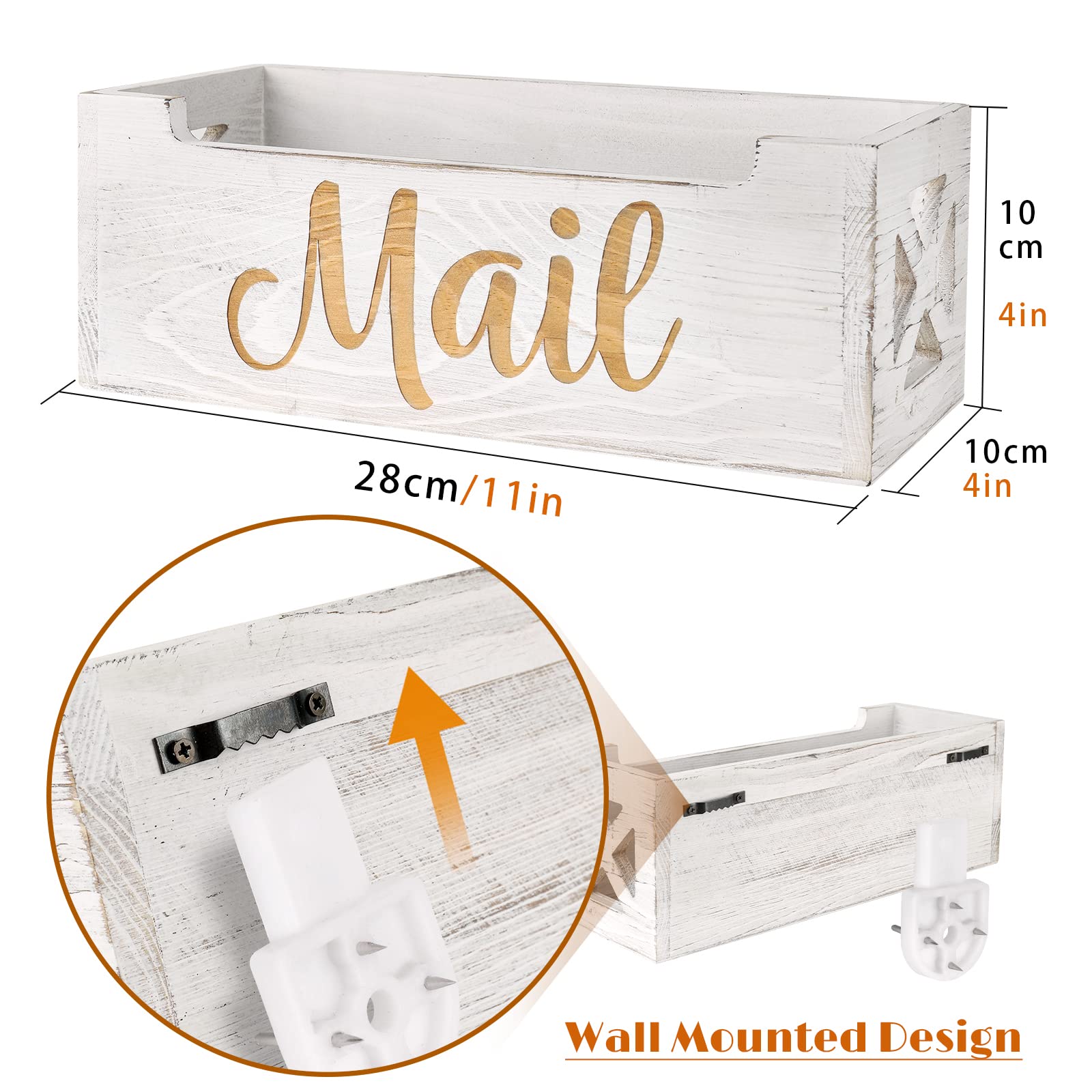 Organizador De Correo Rústico Para Encimera: Cesta De Madera Para Correo Saliente Para Mostrador, Buzones De Correo Para Maestros Y Estudiantes Para Aula, Organizador De Entrada De Granja, Caja De Sobre