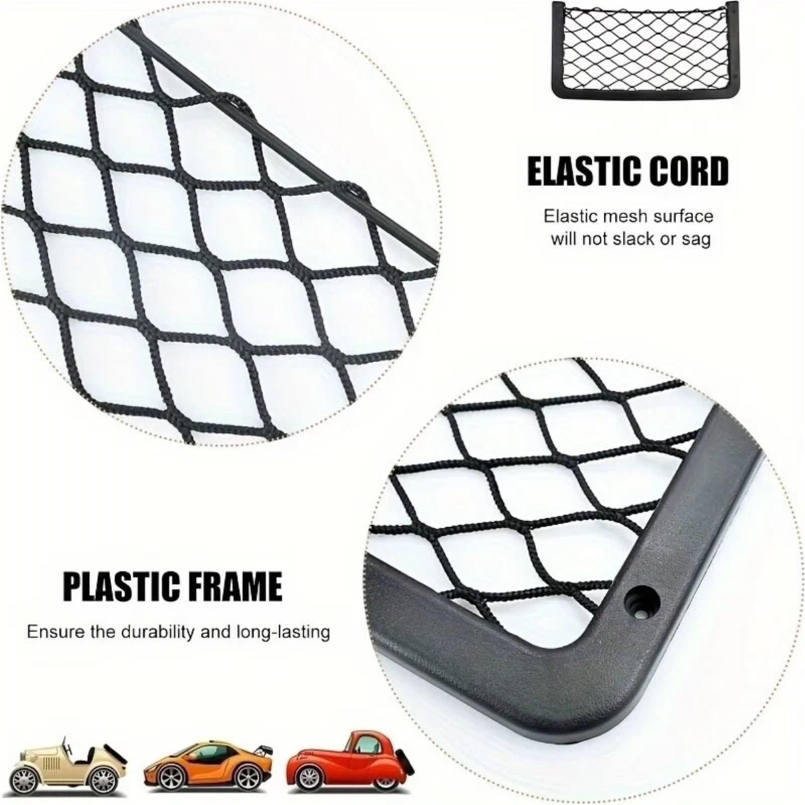 Kofferraum Netz Gepäcknetz for Auto | Lagerung Elastische Mesh Netze Bus Camping Sitz Zurück Organizer Auto Innen Zubehör(3pcs)