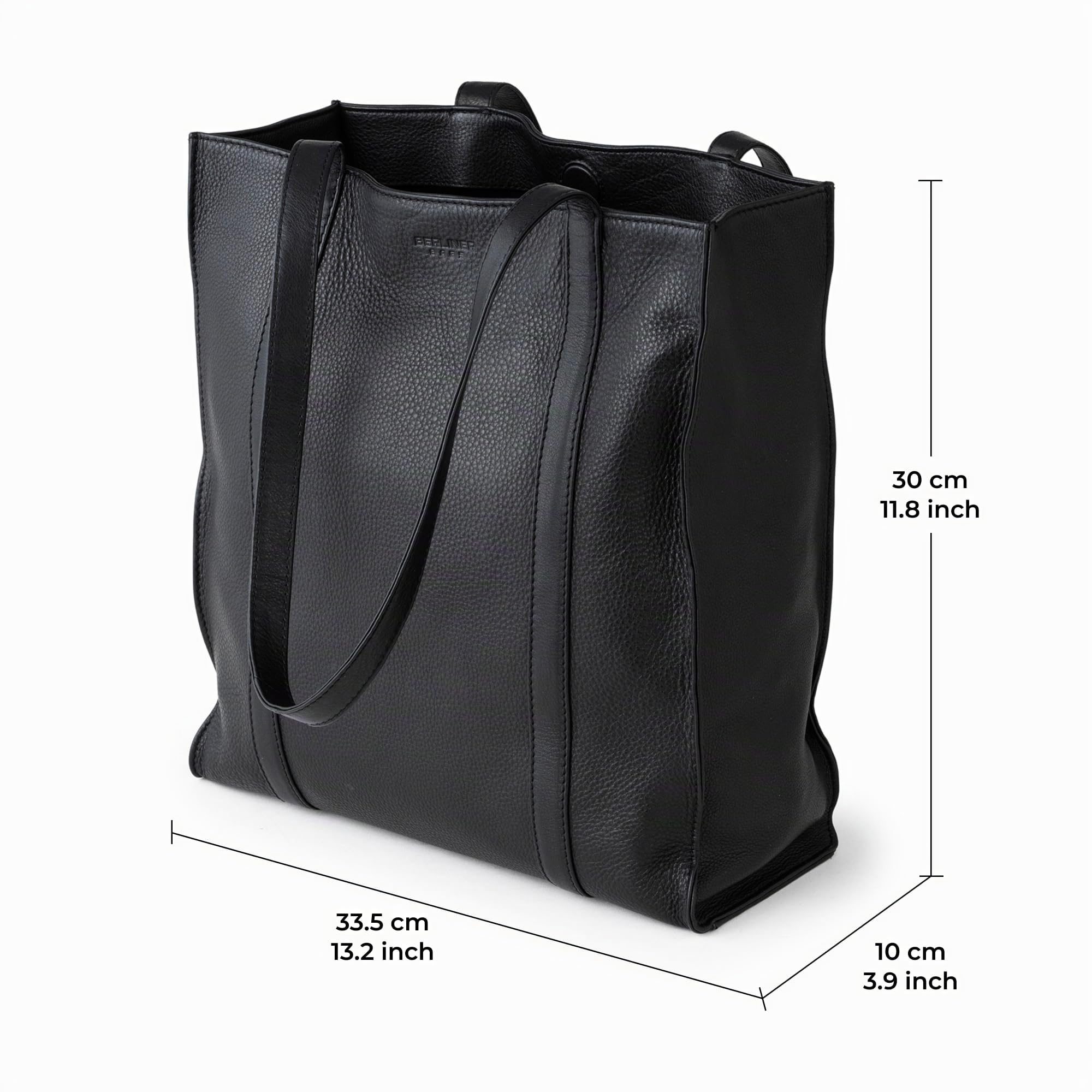 Berliner Bags Borsa Shopper a Spalla Kira in Vera Pelle, con Etui Removibile, Formato Grande per Lavoro e Tempo Libero, Donna