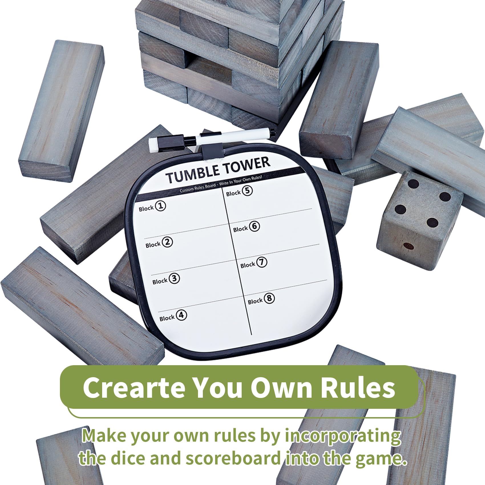 Snapklik.com : ApudArmis Giant Tumble Tower Stack To Over 5Ft, 60 PCS ...