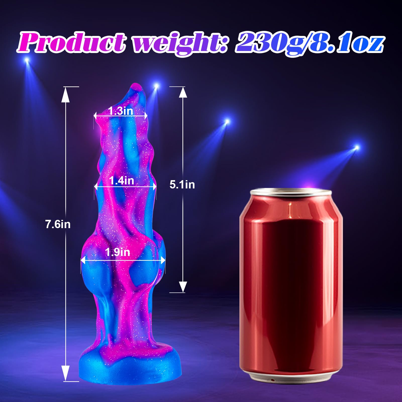 6 Inch Silicone Small Wolf Dog Knot Dildo for Women Beginner, 5" Realistic Animal Monster Thin Knotted Anal Dildo with Suction Cup, Fantasy Blue Purple Canine Furry Dildos Alien Sex Toy for Men Gay