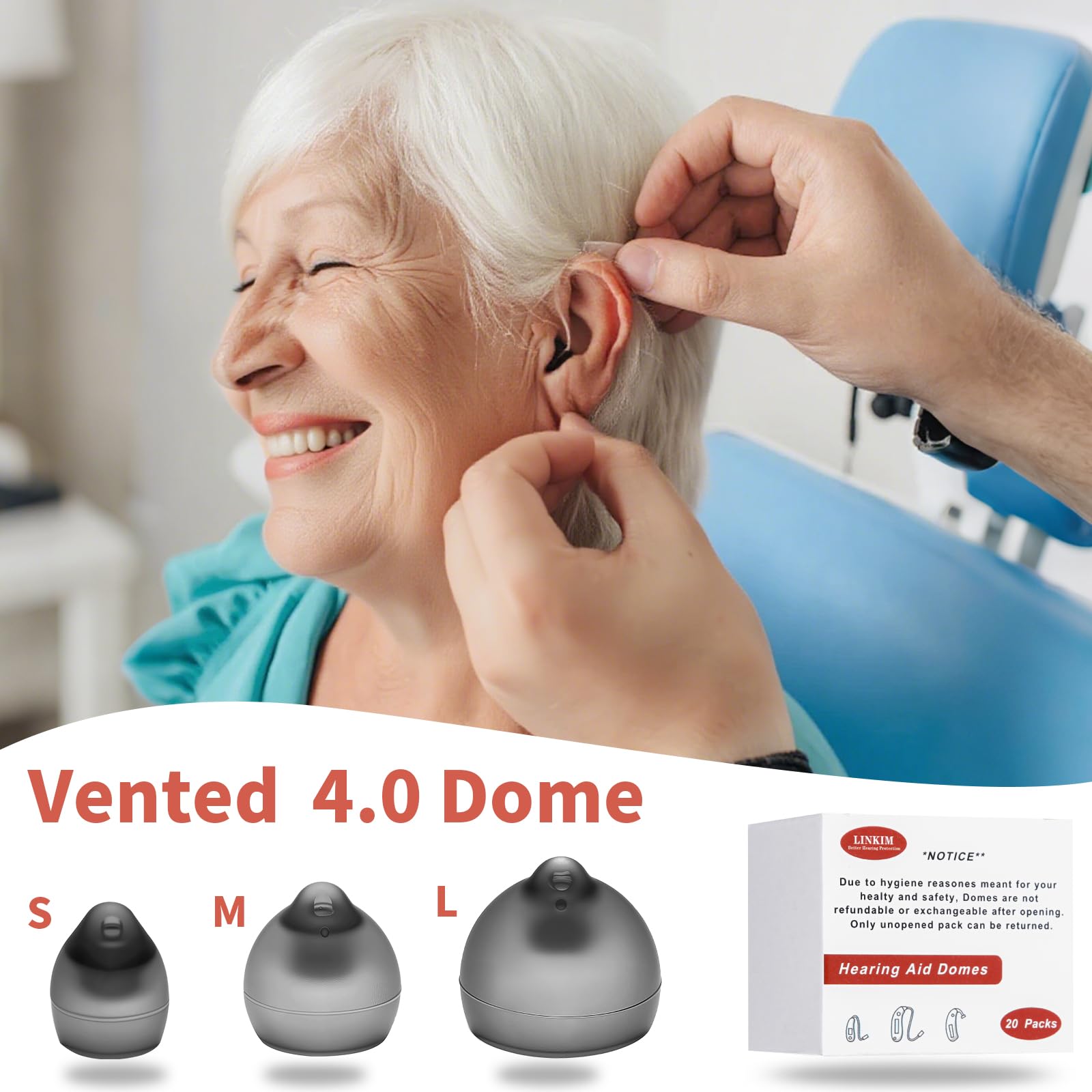 20 cupole ventilate per apparecchi acustici Phonak 4.0, cupole ventilate per Phonak Audeo Marvel Paradise Lumity (cupola media ventilata)