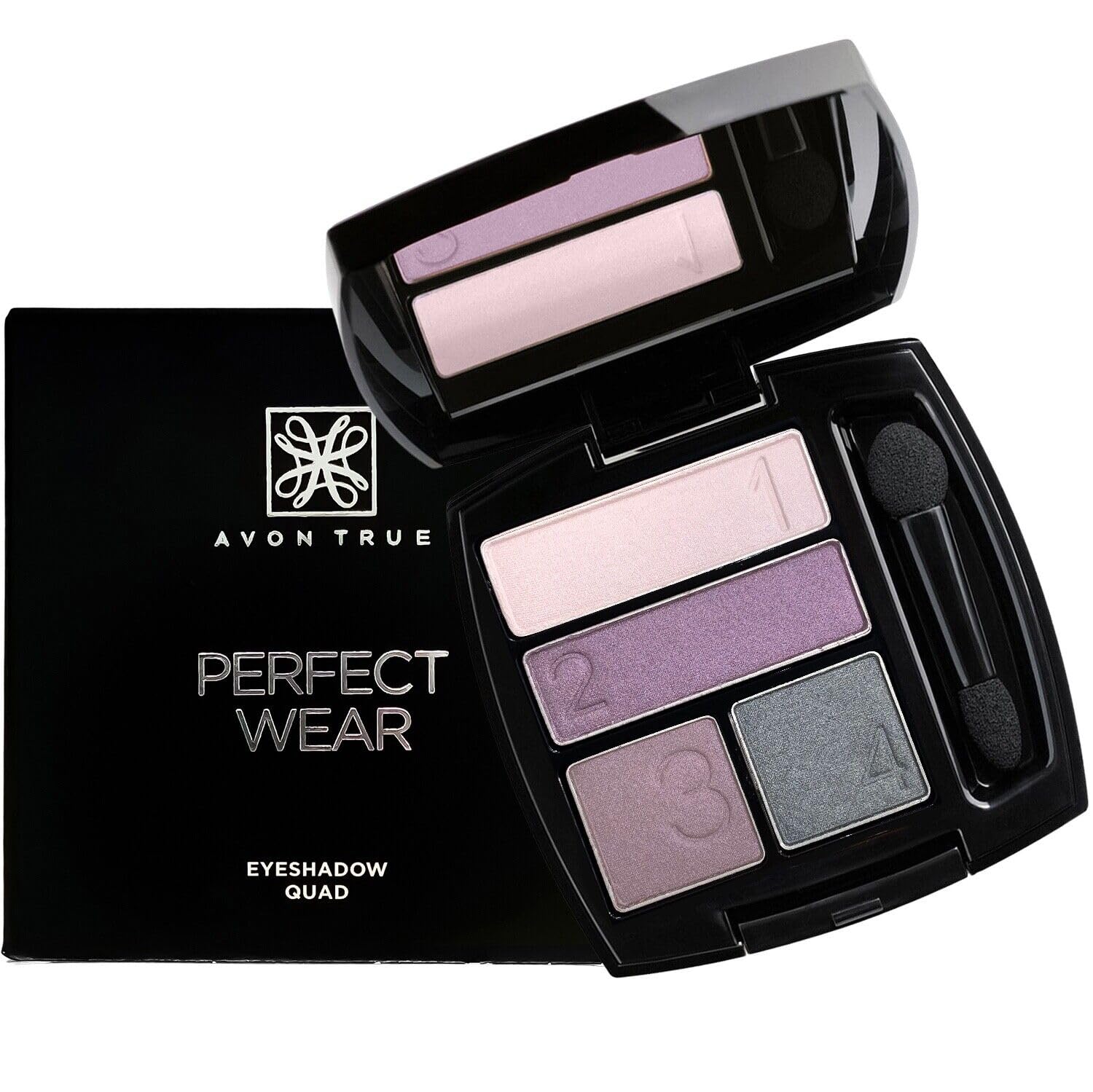 Avon True Colour Perfect Wear Eyeshadow Quad Mirrored Compact Palette (Moonlit Mauve)