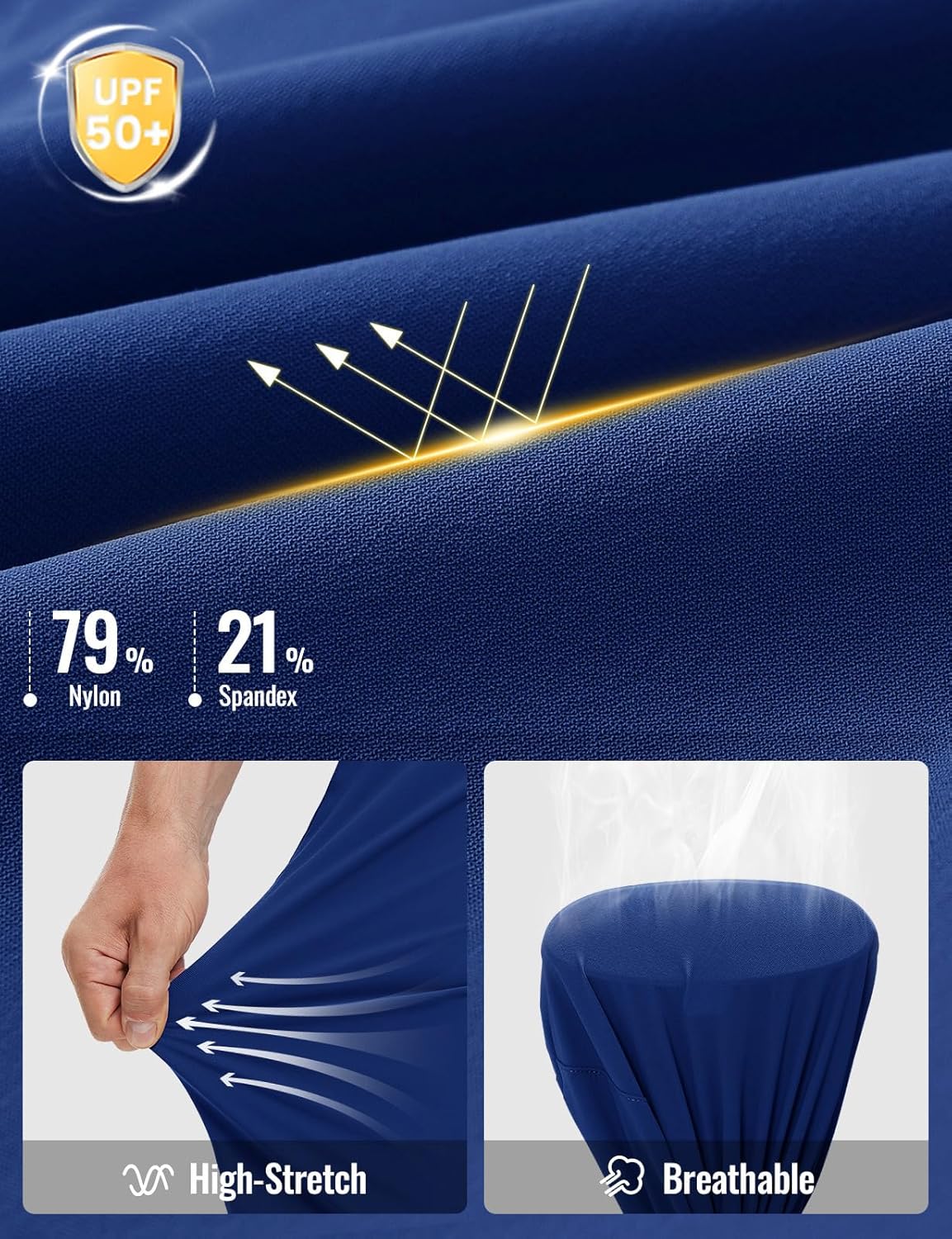 Rdruko Men's Golf Shorts Stretch Dry Fit 9" Lightweight Casual Dress Shorts with Zipper Pockets