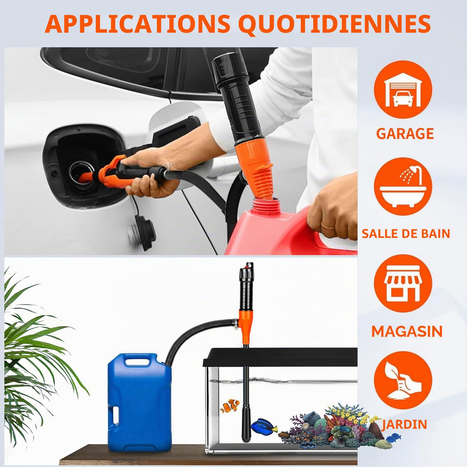Pompe De Transfert De Liquide Alimentée, GuKKK Pompe de Transfert Portable, Pompe à Siphon électrique à Piles, Pompe Diesel, Pompe de Transfert de Liquide, Pompe de Transfert d'essence