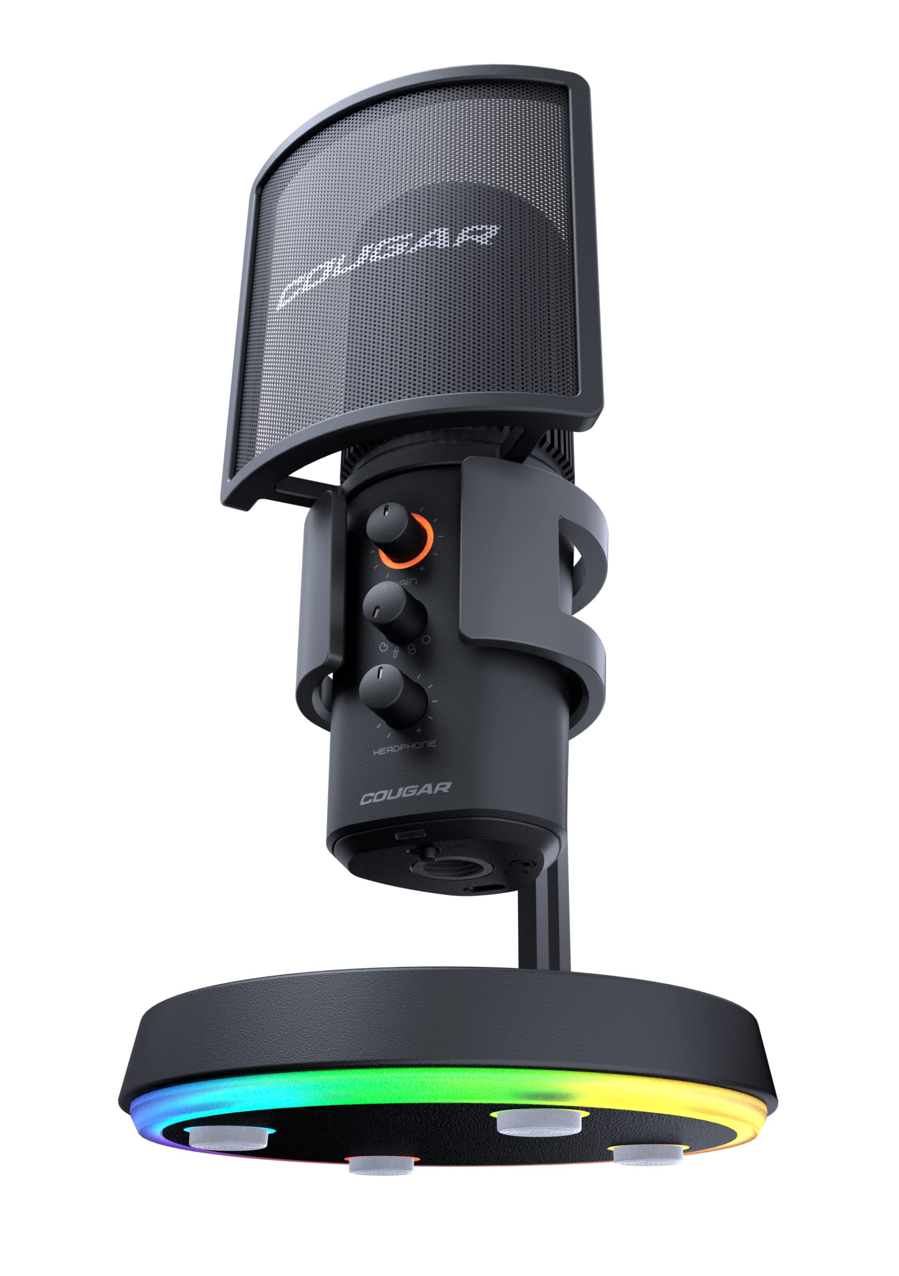 COUGAR Gaming | Micro Gaming | Screamer X RGB USB | Omnidirektionale Modi | Plug and Play USB | Rauschunterdrückung | 3 Mikrofone | 4 Modi | Mute Funktion | Anti-Vibration