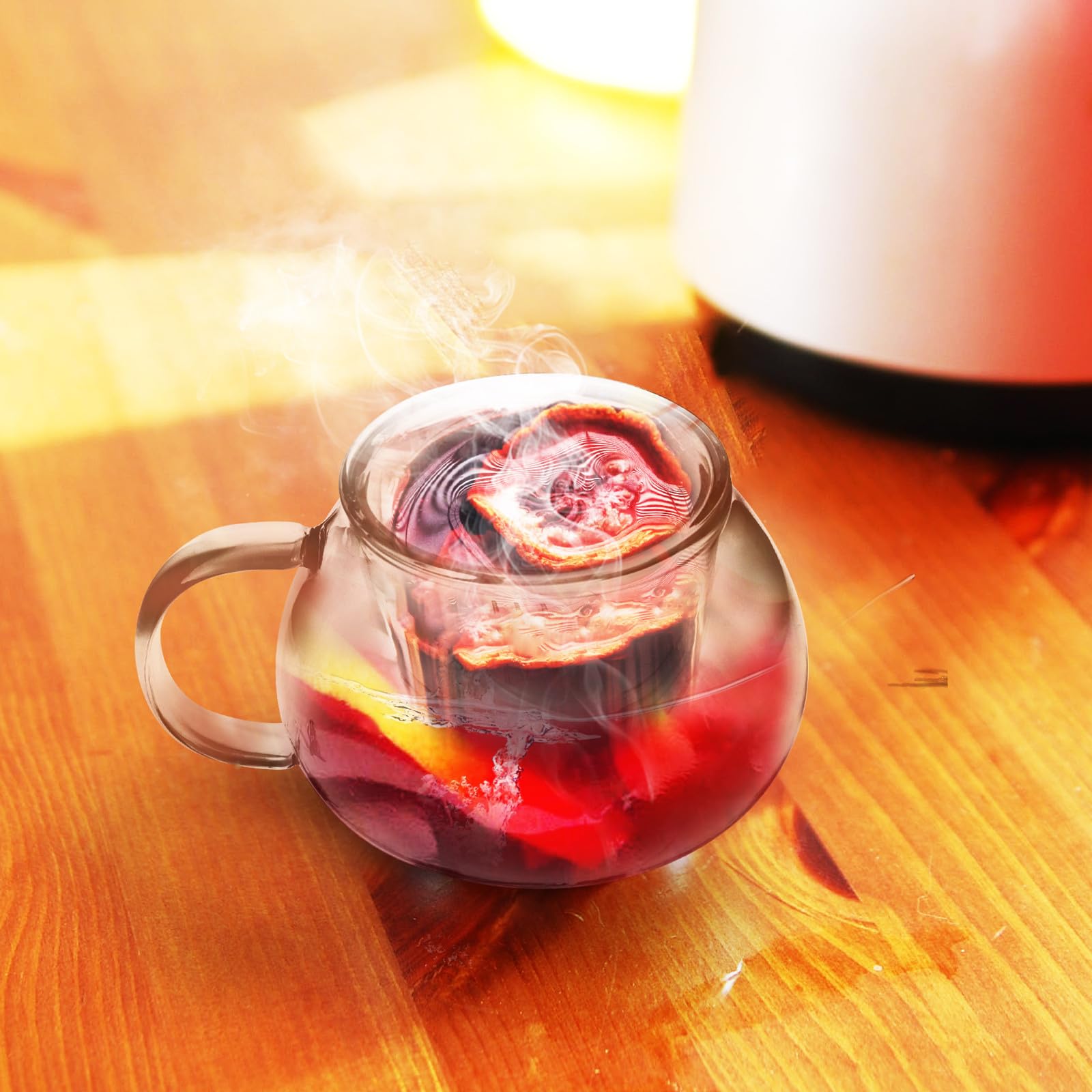 VANZACK Keramiktasse mit Pilzdesign und Integriertem Teesieb Hitzebeständig 300ml Fassungsvermögen für Zuhause und Büro als Bezaubernder Teebecher