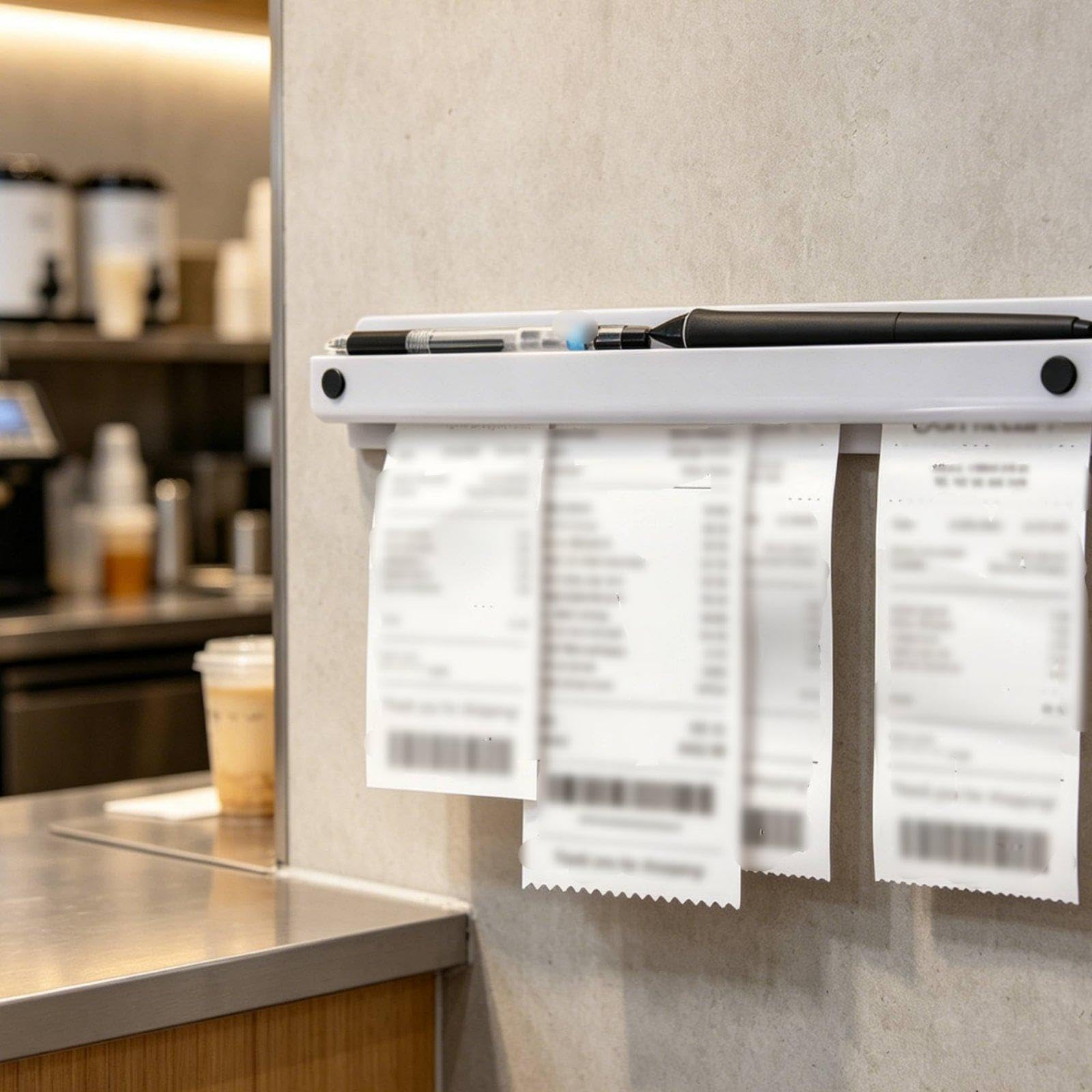 F Fityle Porta Ordini Cucina con Rullo per Rimozione Scontrini Binario Modulare in Alluminio Retro Adesivo Nano Resistente per Utilizzo in Bar E Ristora