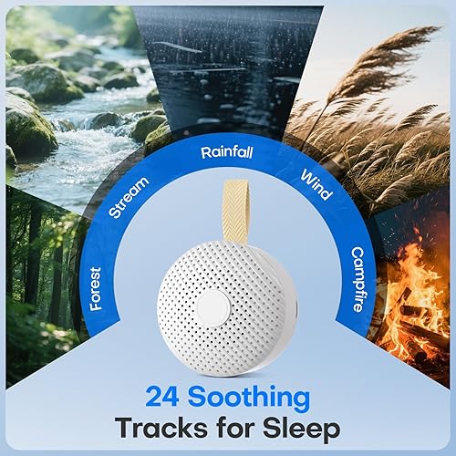 Miniatura 5 de Máquina de sonido de ruido blanco, máquina de sonido buluoushen para dormir con 24 sonidos relajantes, sonidos de sueño para adultos, bebés, niños,