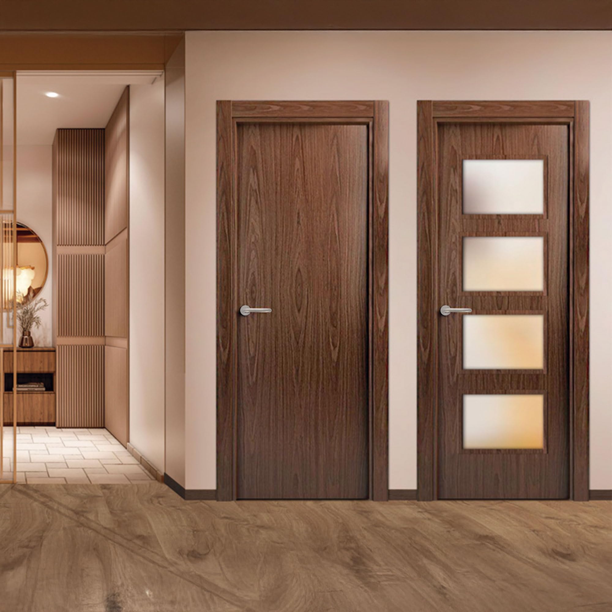 Amig - Serrure Encastrée pour Portes en Bois - Avec Gâche de Fermeture - Face et Support à Angle Rond - Entrée de 50 mm - Pêne réversible - Acier - Argent Mat - 230 mm