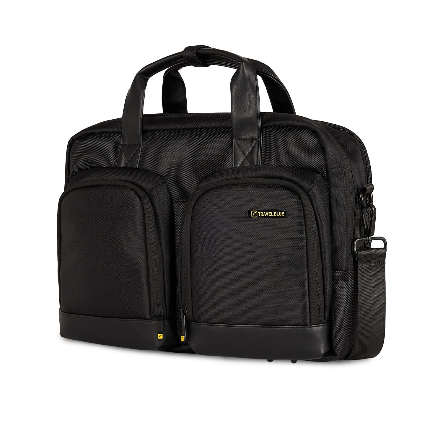 Ebony Business Briefcase for 15.4 Inch Laptop | Premium Black Laptop Messenger Bag with Adjustable Shoulder Strap, Multiple Organizer Pockets & Trolley Sleeve | Office & Travel Bag-image-10